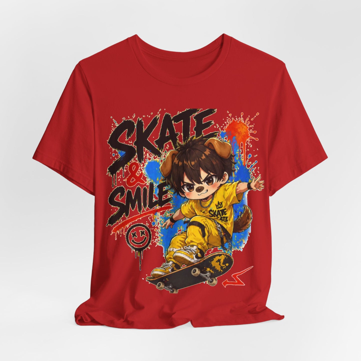 Skate & Smile Tee — Cute Kid Skateboard Graphic T-Shirt