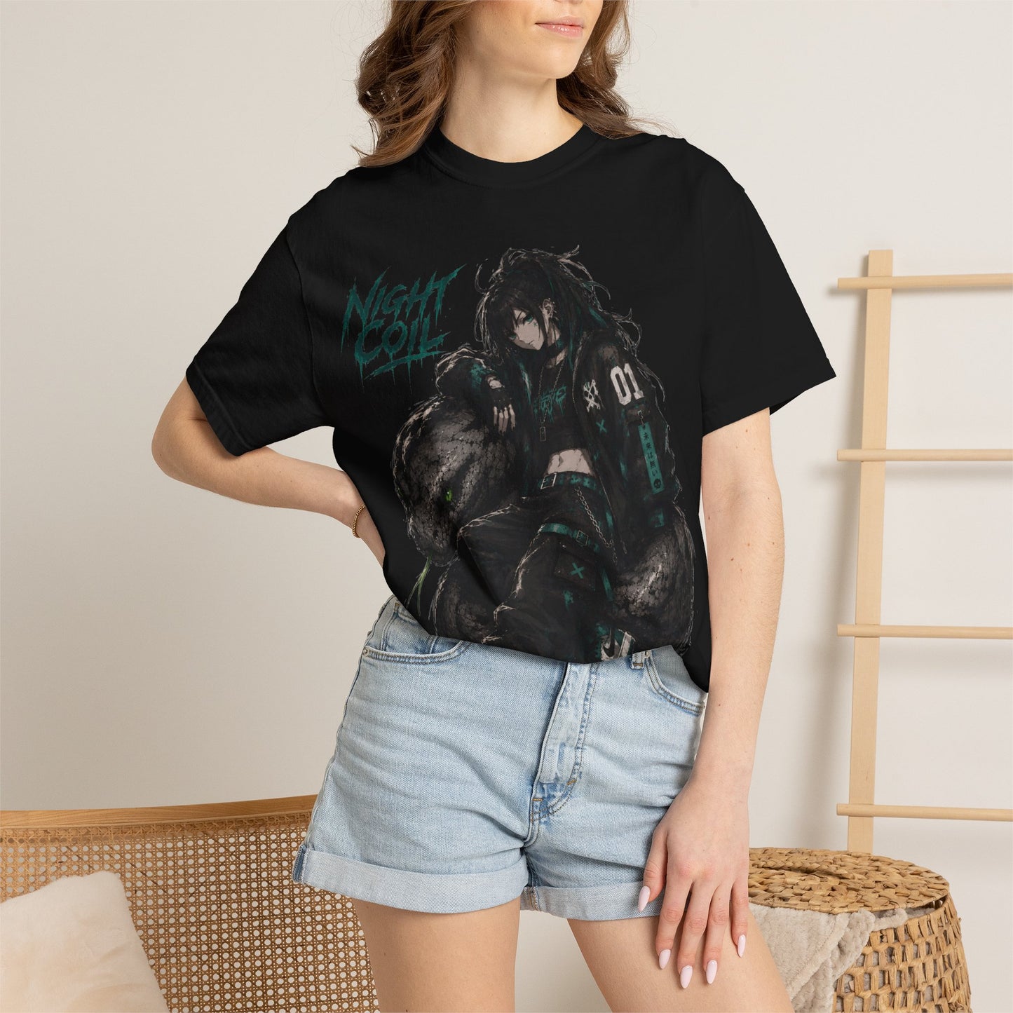 Night Coil Oversized Anime Streetwear T-Shirt