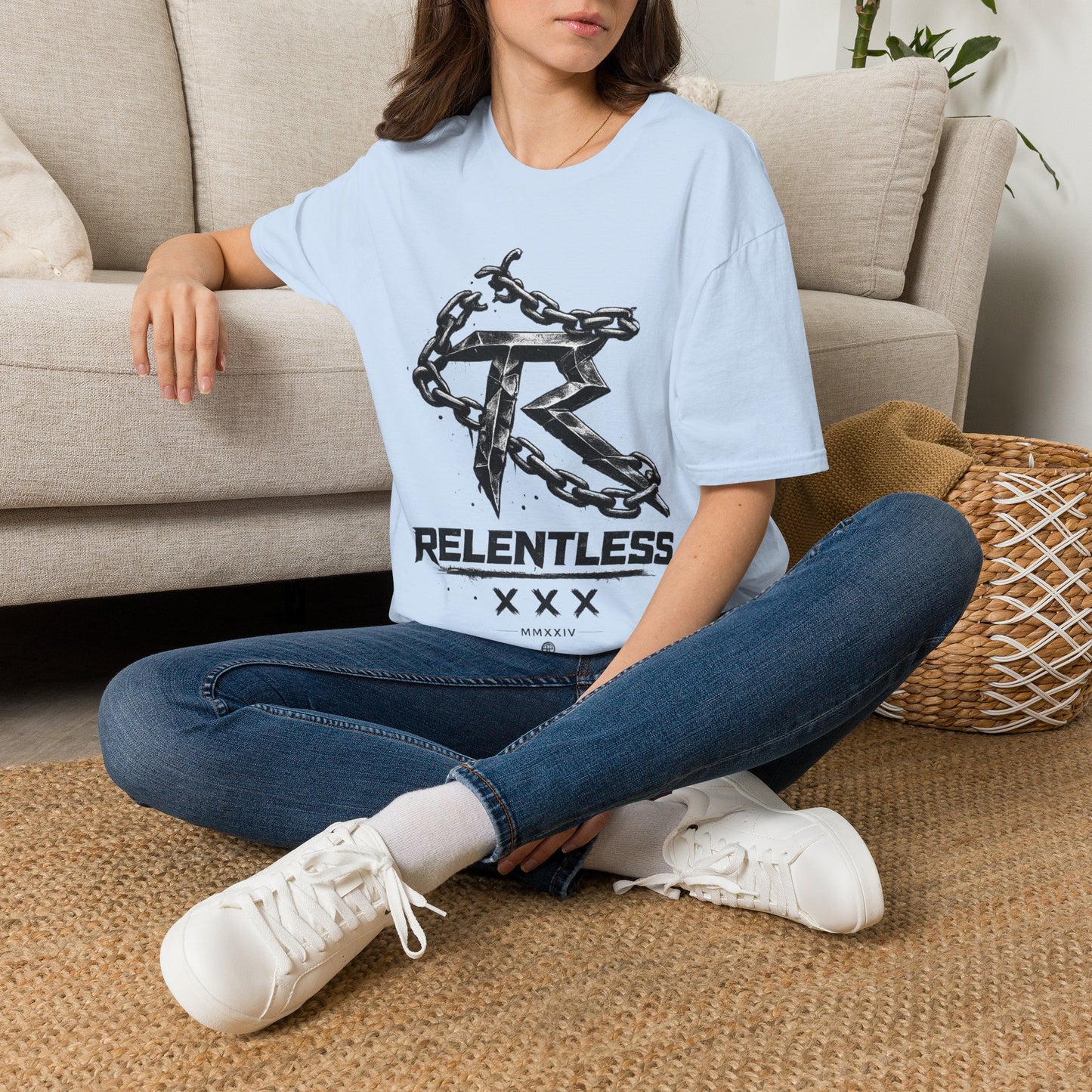 Relentless Chains Graphic Tee — Motivational Fitness T-Shirt