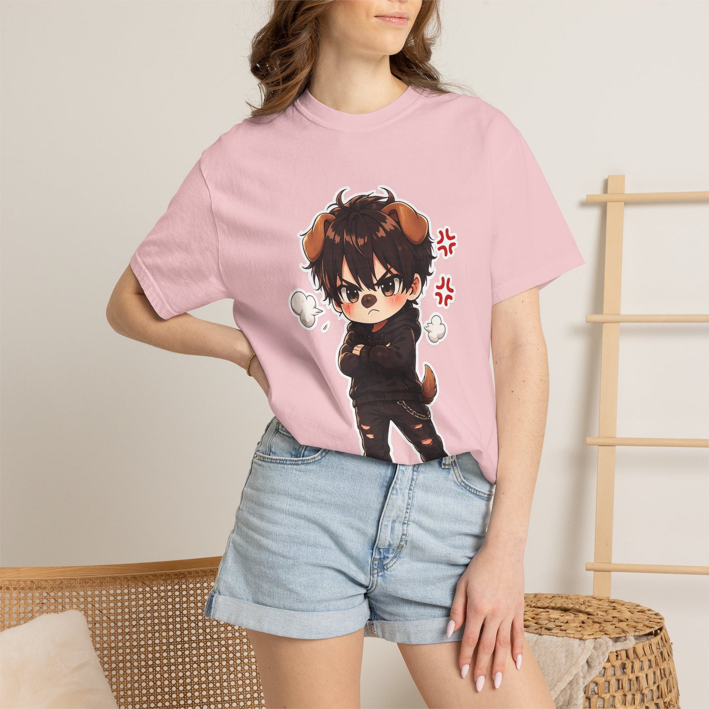 Angry Dogboy Cute Chibi T‑Shirt — Kawaii Anime Character Tee