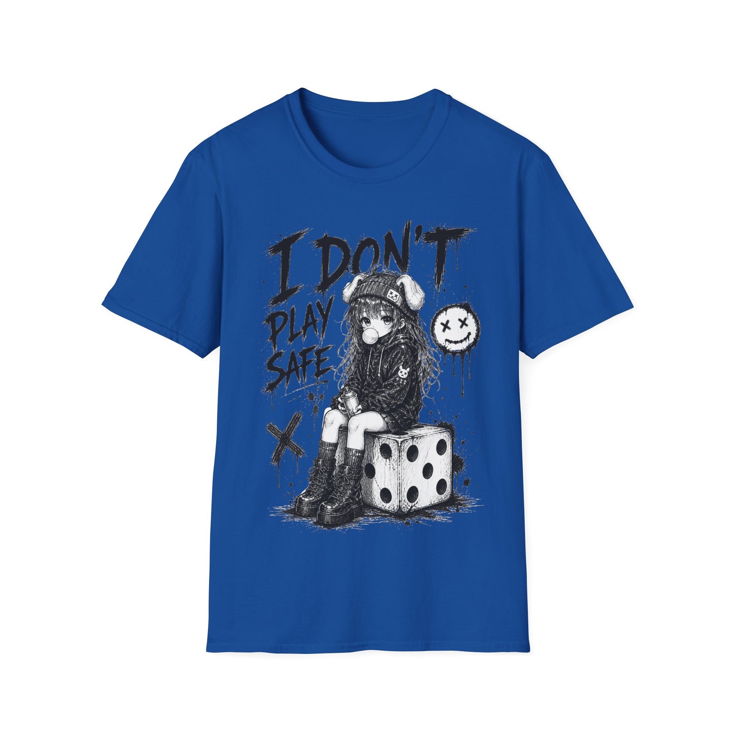 I Don't Play Safe Graphic T-Shirt – Edgy Dice Grim Reaper Streetwear Tee