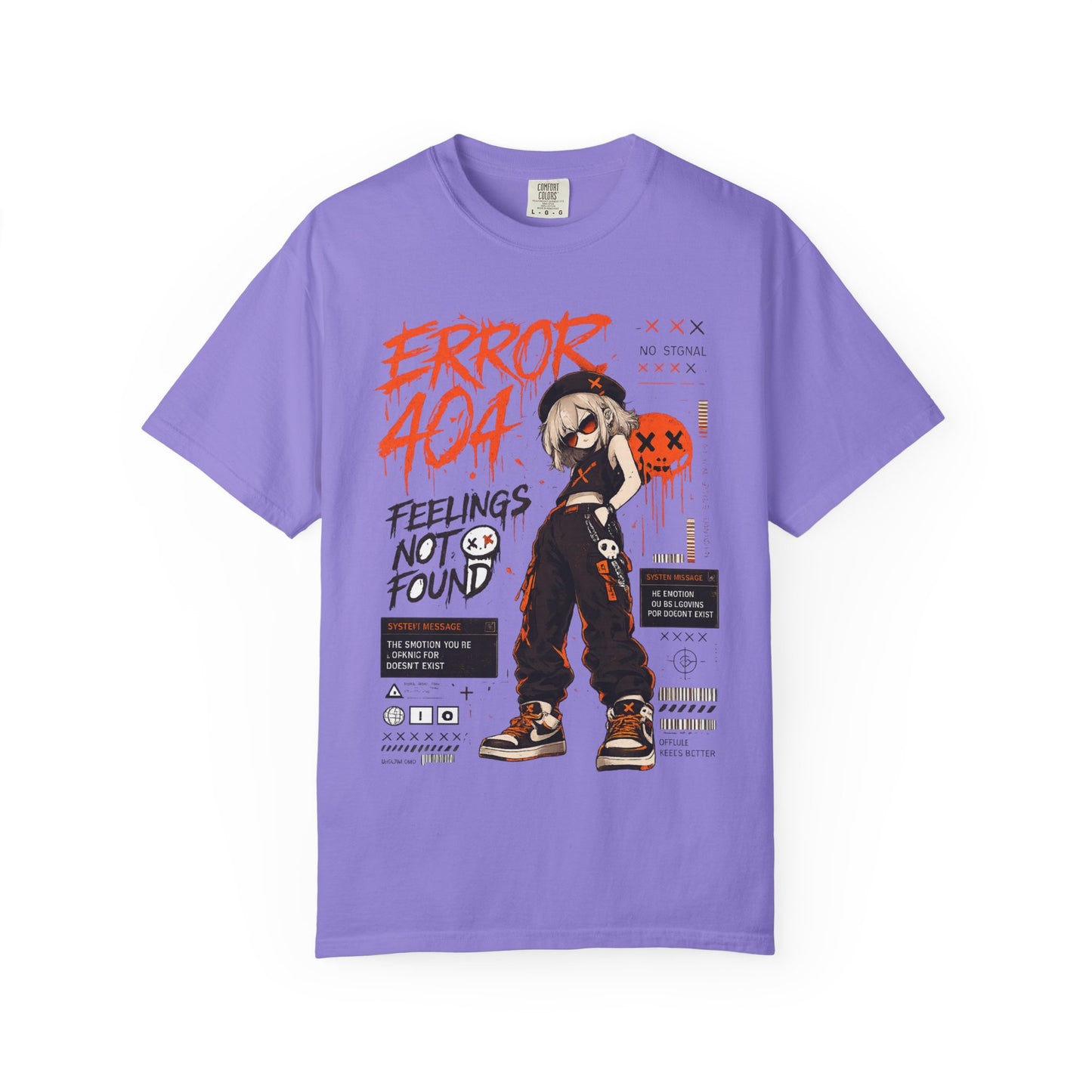 Error 404 Anime Streetwear T-Shirt — "Feelings Not Found" Graphic Tee
