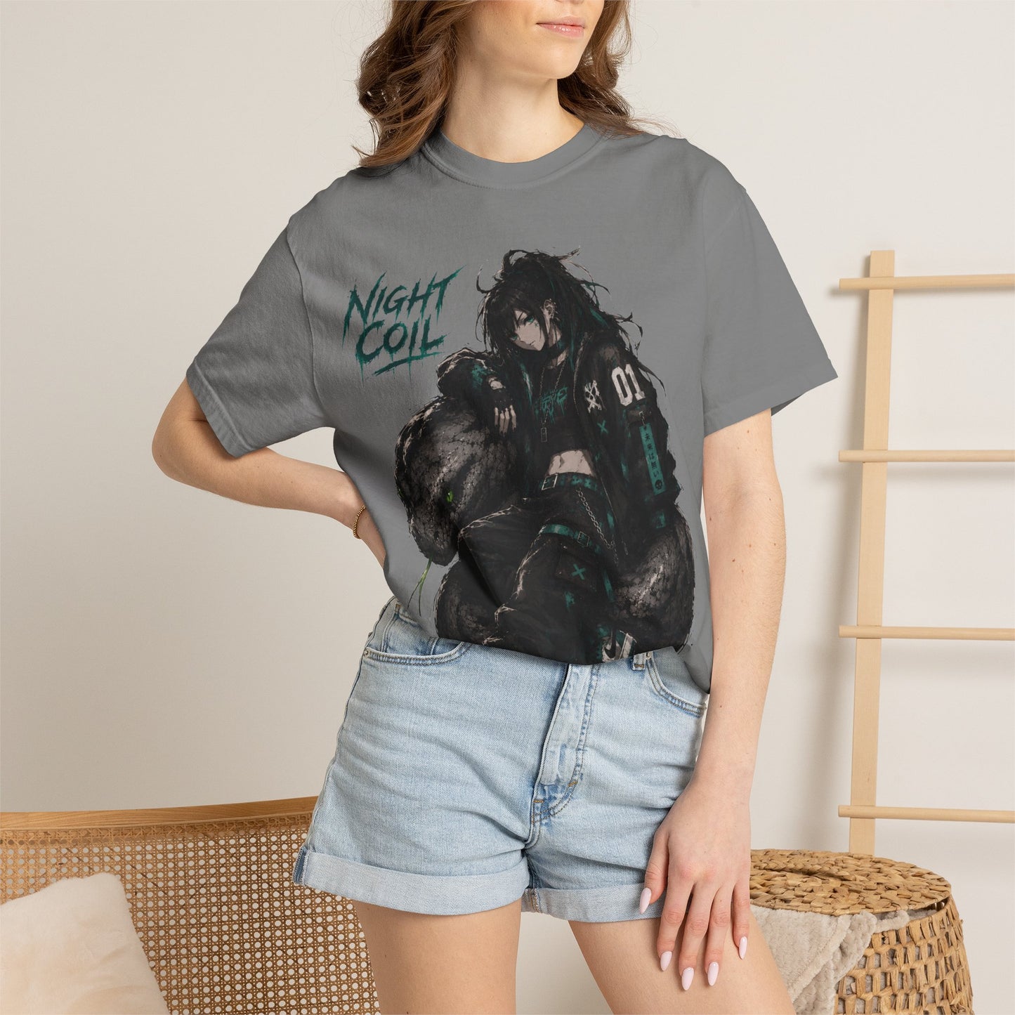 Night Coil Oversized Anime Streetwear T-Shirt