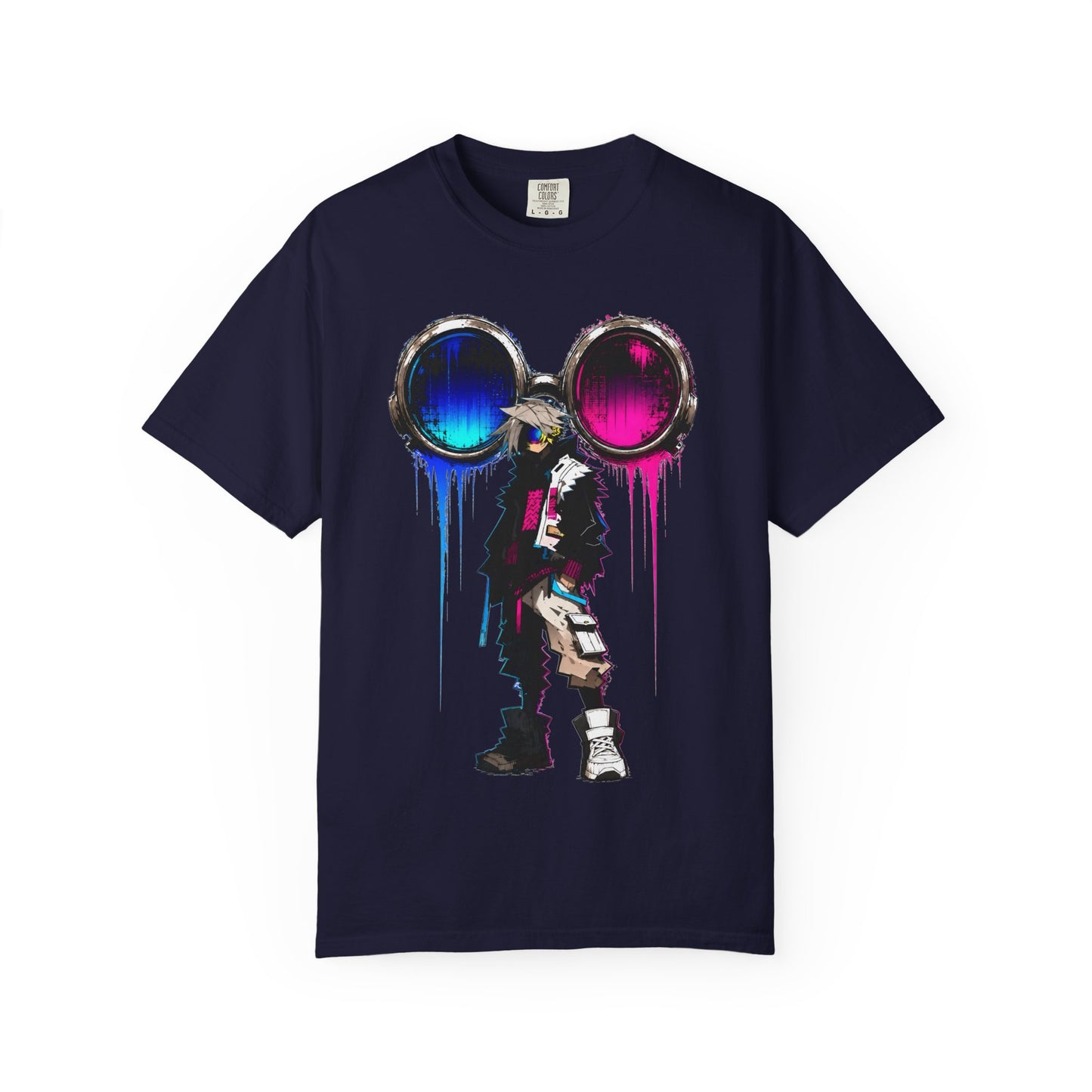 Neon Vision Cyberpunk T-Shirt – Futuristic Streetwear Anime Graphic Tee