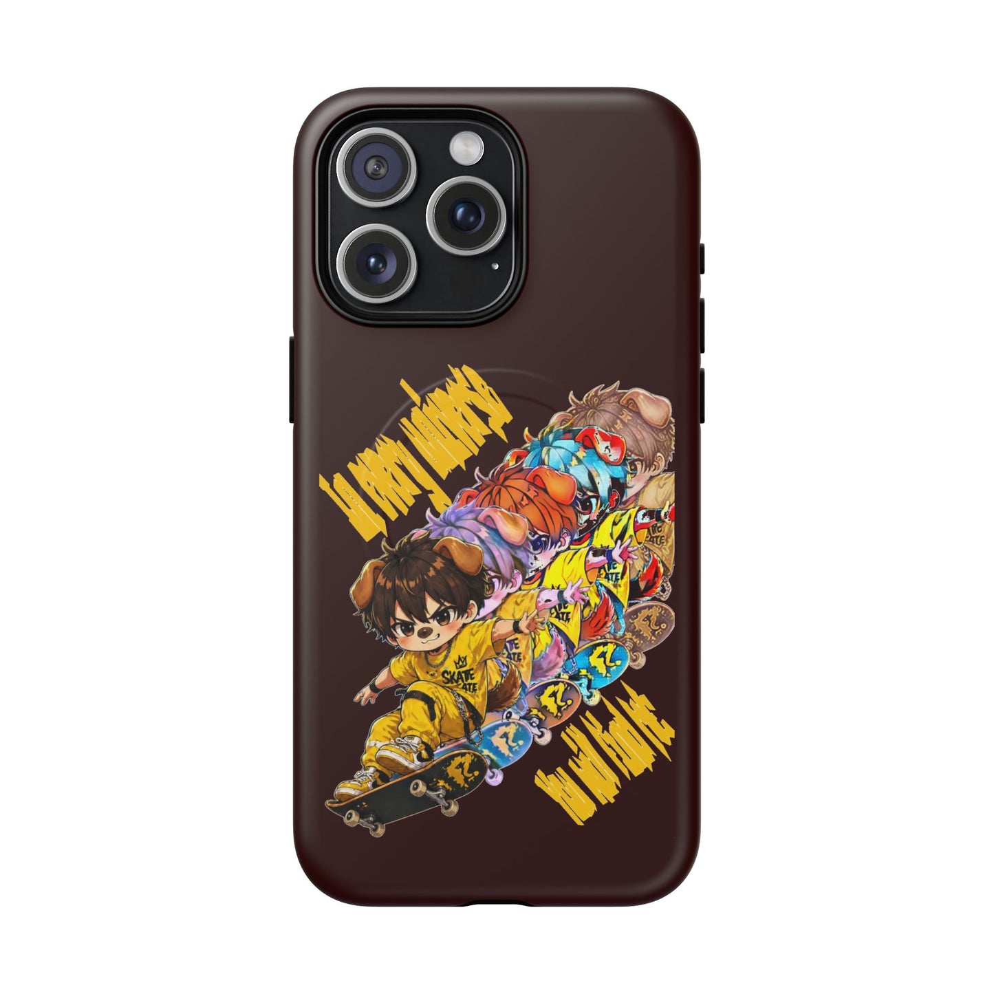 Skateboard Characters Magnetic Phone Case — Tough Magnetic iPhone Cover with Colorful Skate Art