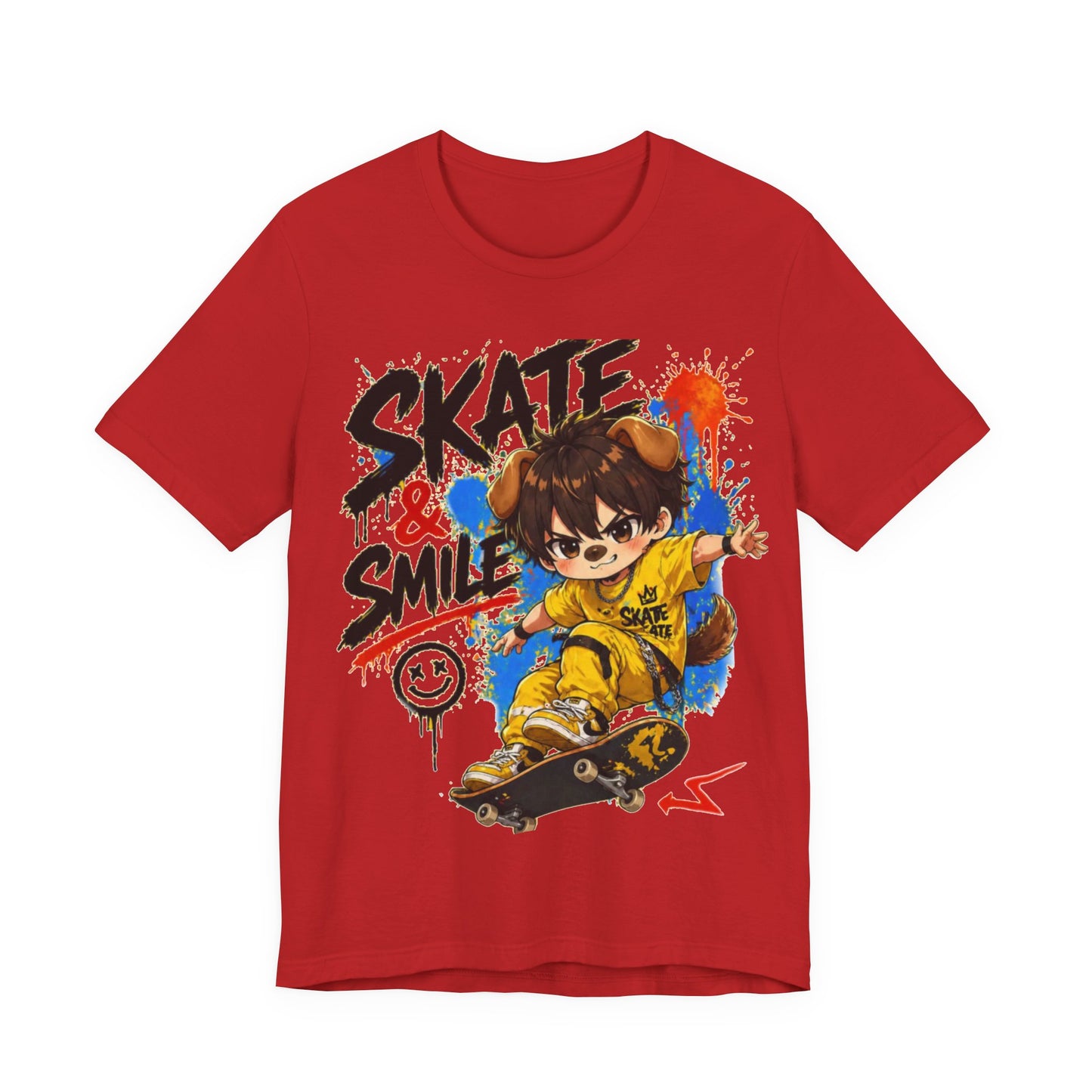 Skate & Smile Tee — Cute Kid Skateboard Graphic T-Shirt