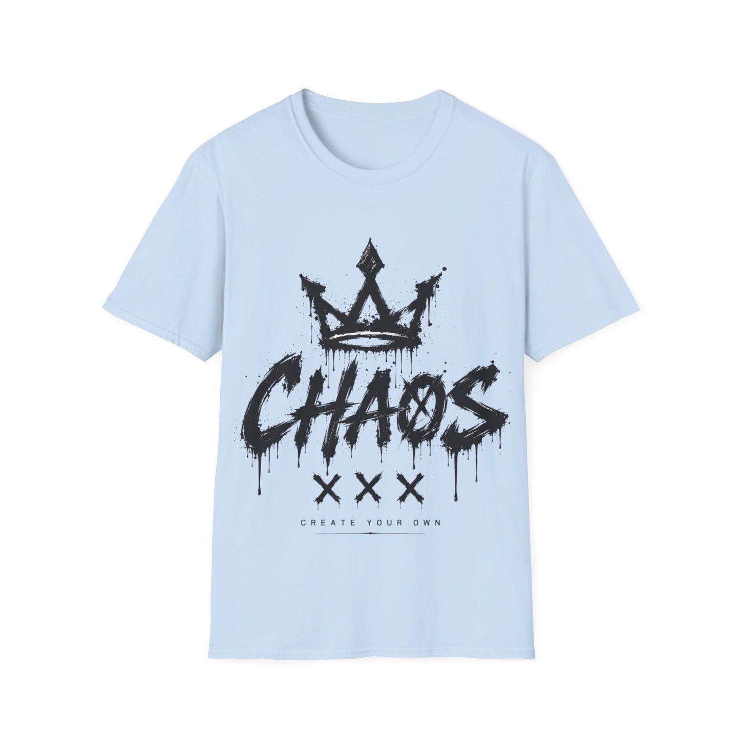 Chaos Crown T-Shirt — Grunge Graphic Tee with 'CHAOS' Script