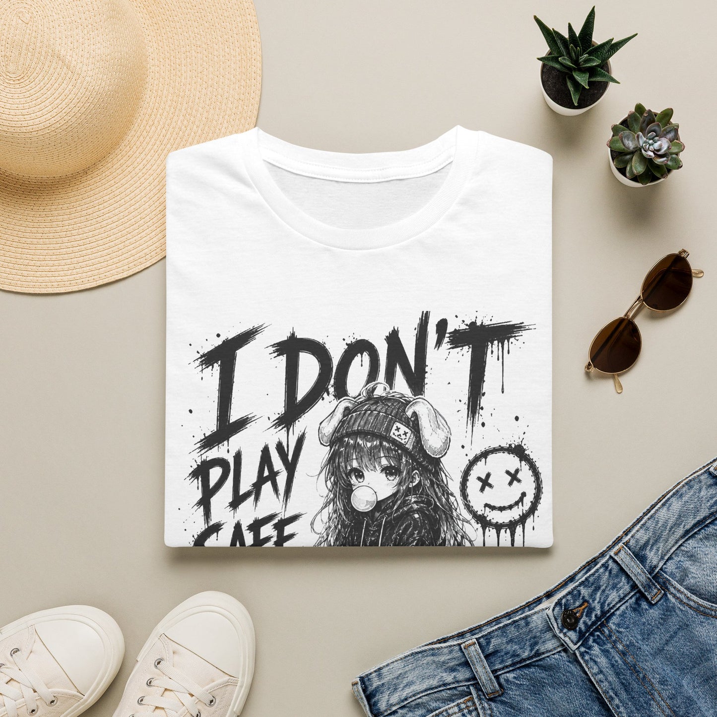 I Don't Play Safe Graphic T-Shirt – Edgy Dice Grim Reaper Streetwear Tee