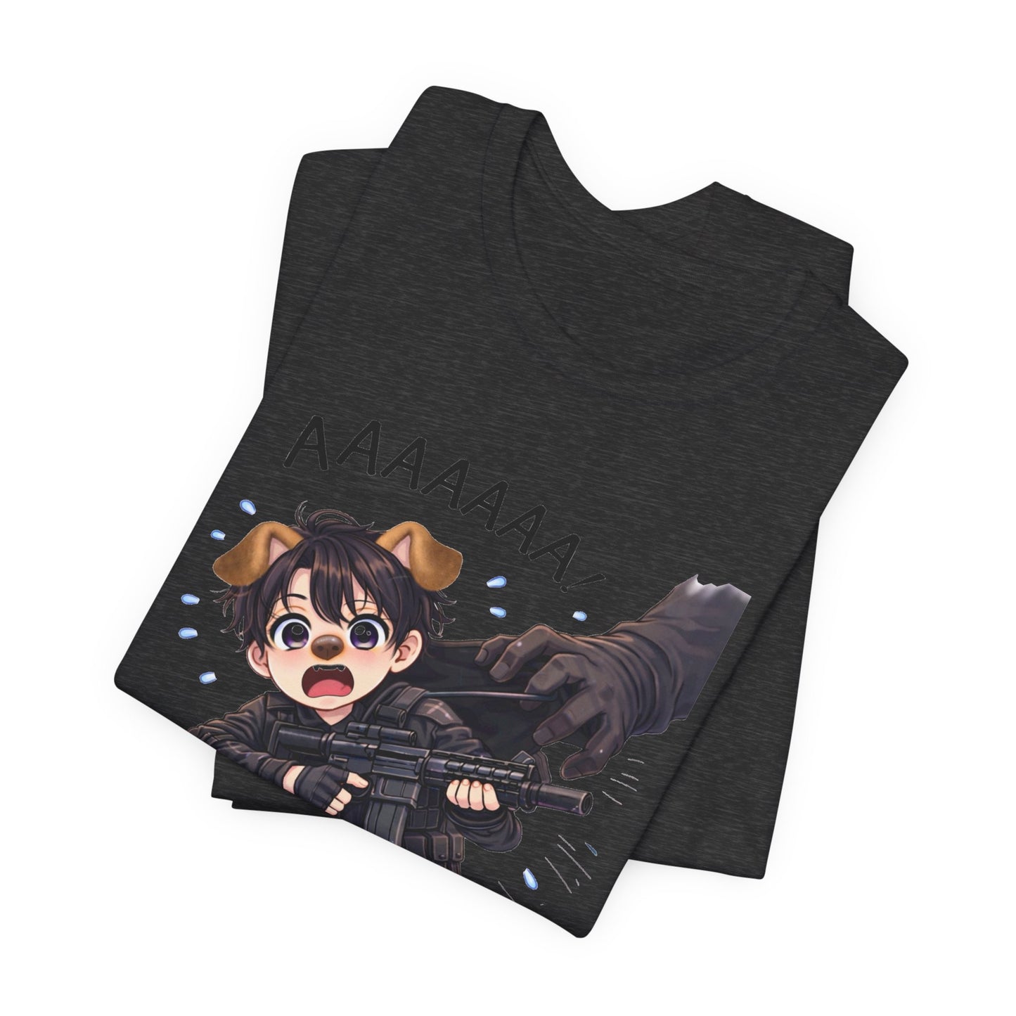 Chibi Soldier 'AAAAAA' Graphic Tee - Cute Military Humor T-Shirt