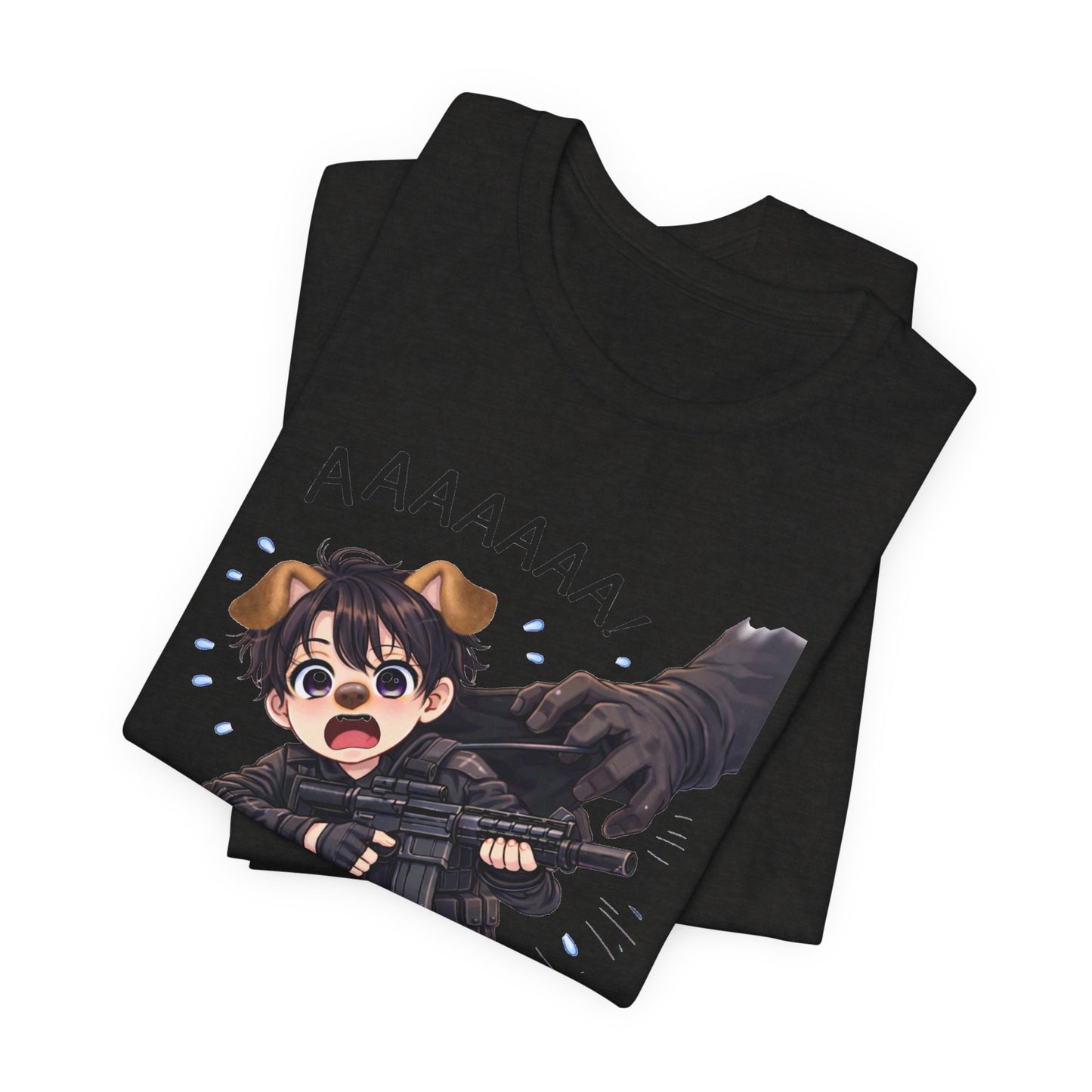 Chibi Soldier 'AAAAAA' Graphic Tee - Cute Military Humor T-Shirt