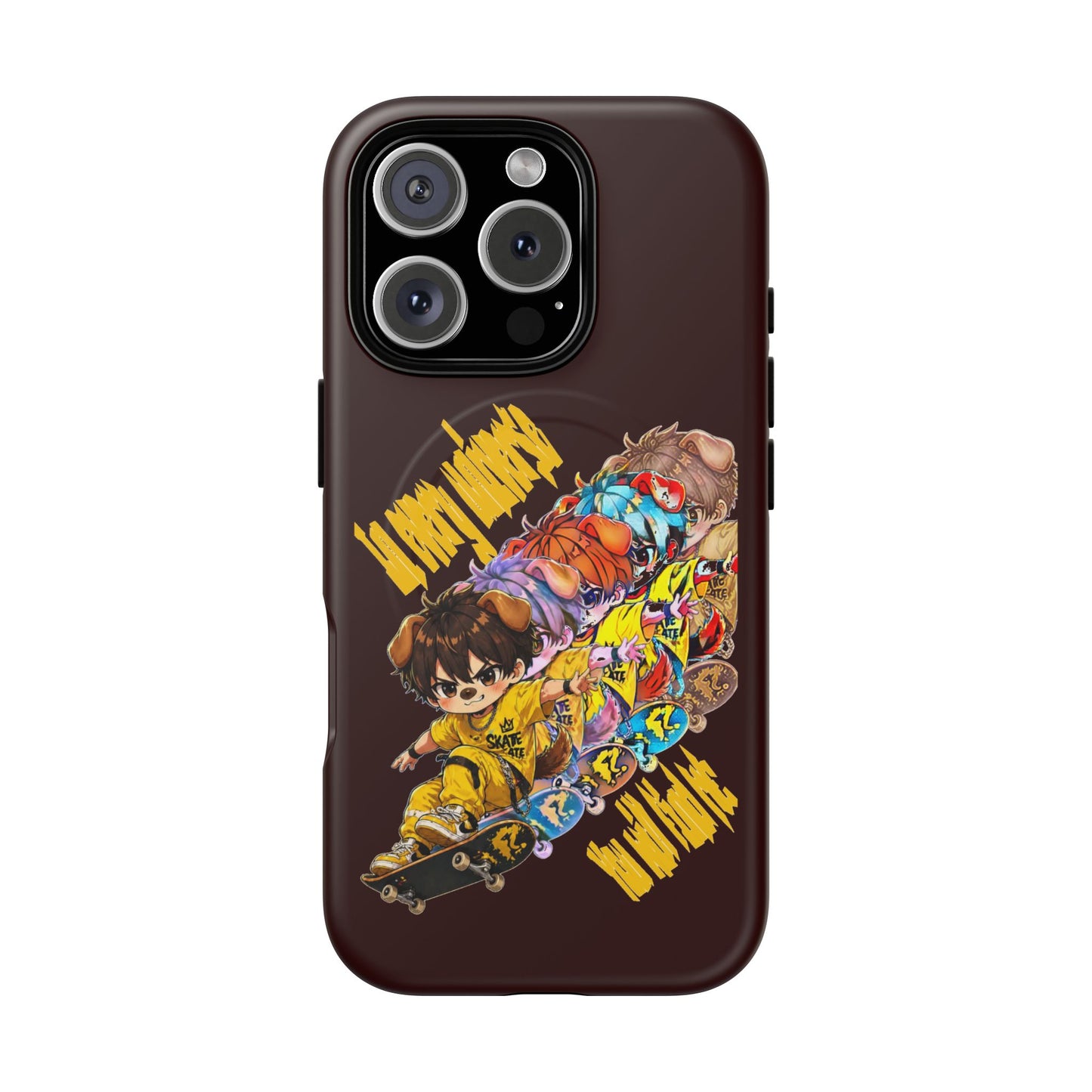 Skateboard Characters Magnetic Phone Case — Tough Magnetic iPhone Cover with Colorful Skate Art