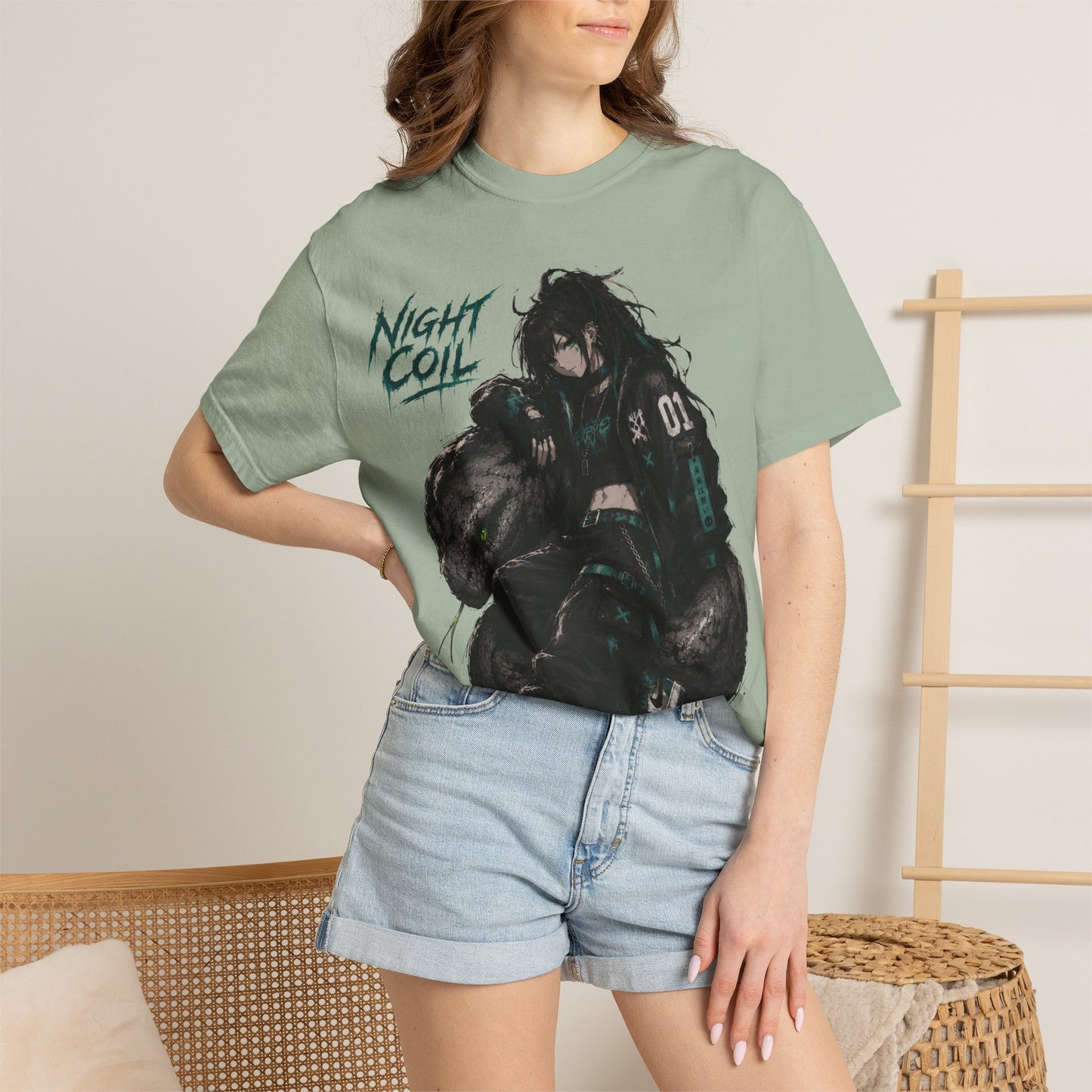 Night Coil Oversized Anime Streetwear T-Shirt