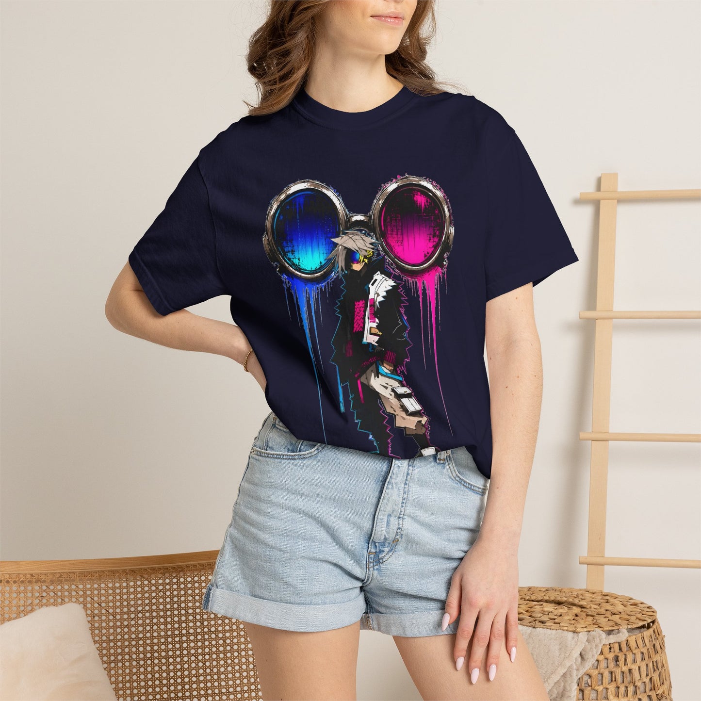Neon Vision Cyberpunk T-Shirt – Futuristic Streetwear Anime Graphic Tee