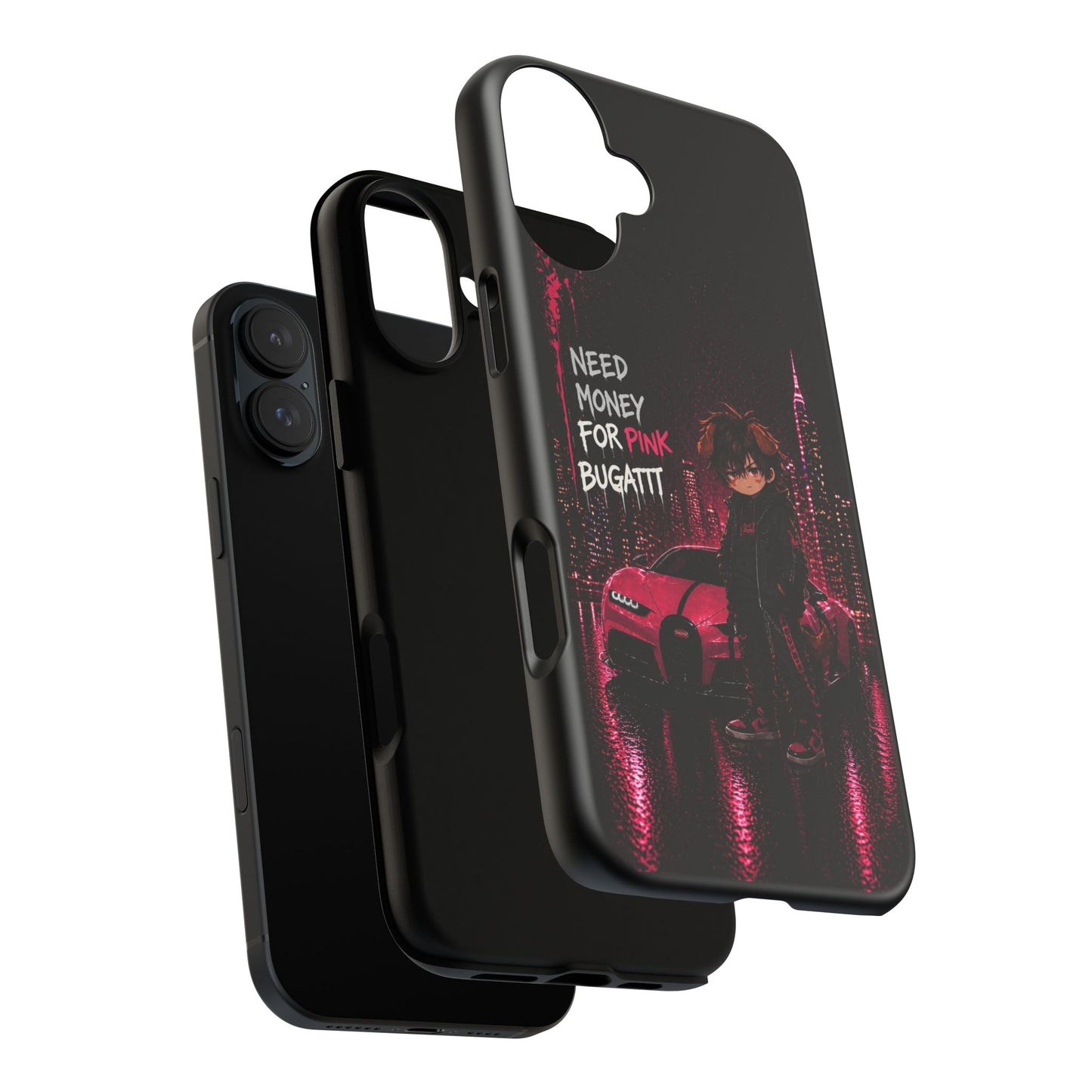 Phone Case — "Need Money for Pink Bugatti" Neon City Tough Case