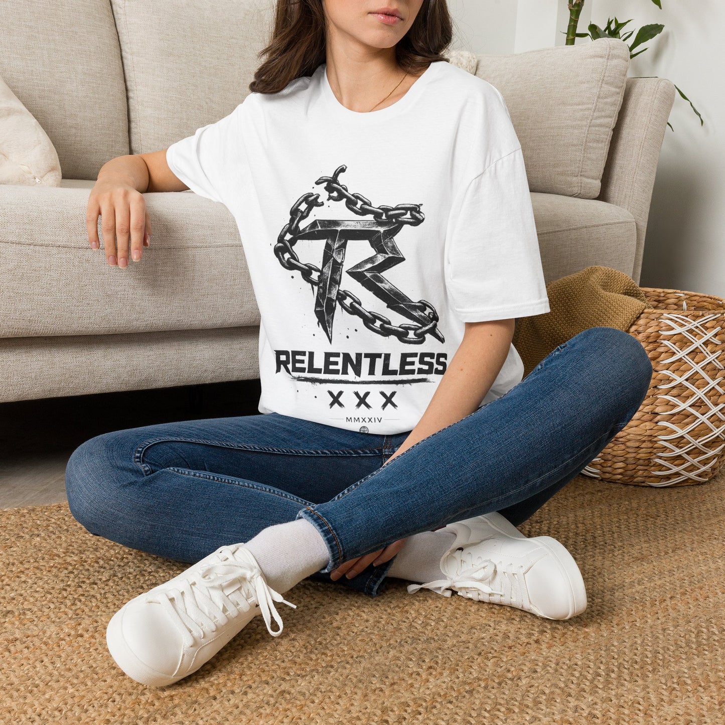 Relentless Chains Graphic Tee — Motivational Fitness T-Shirt