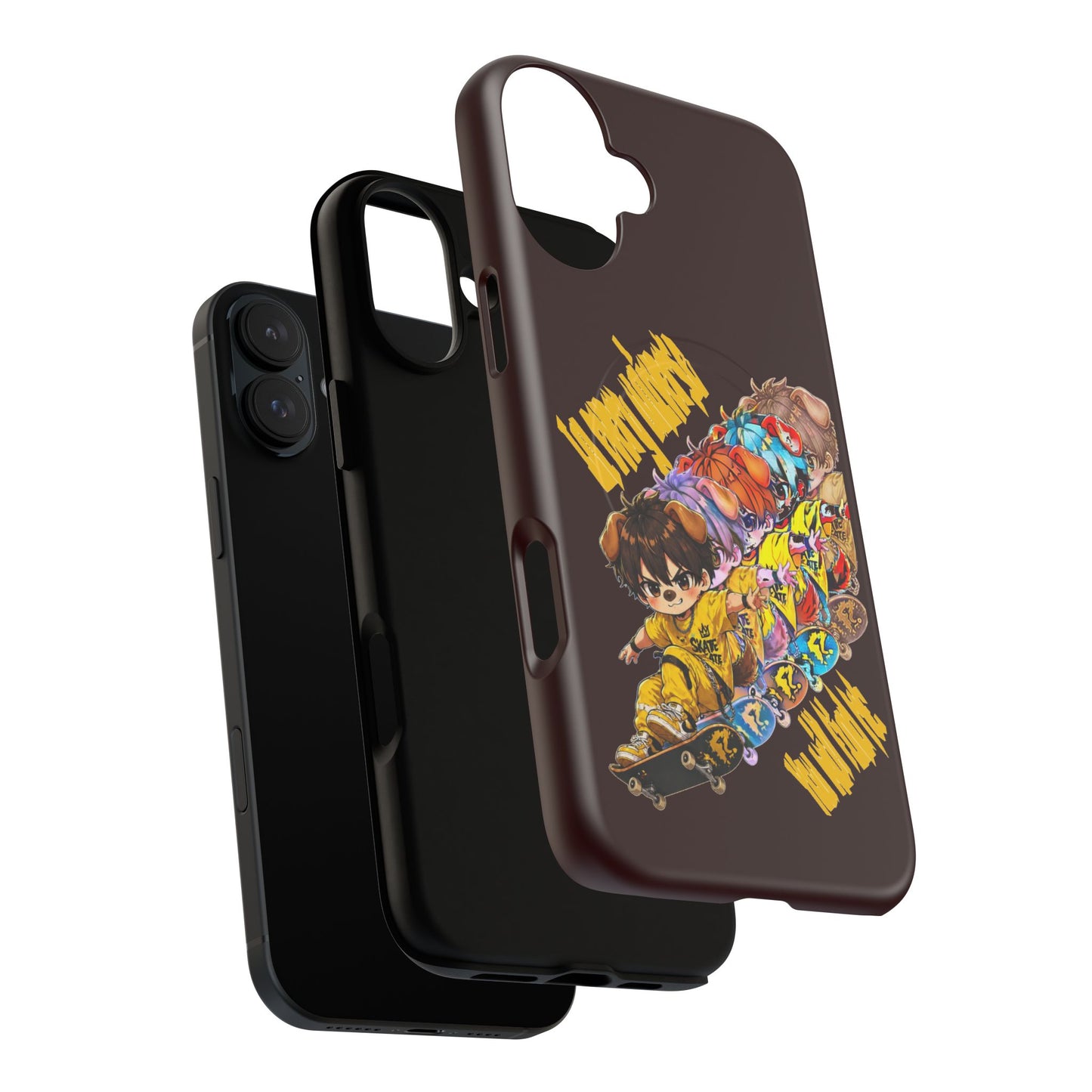 Skateboard Characters Magnetic Phone Case — Tough Magnetic iPhone Cover with Colorful Skate Art