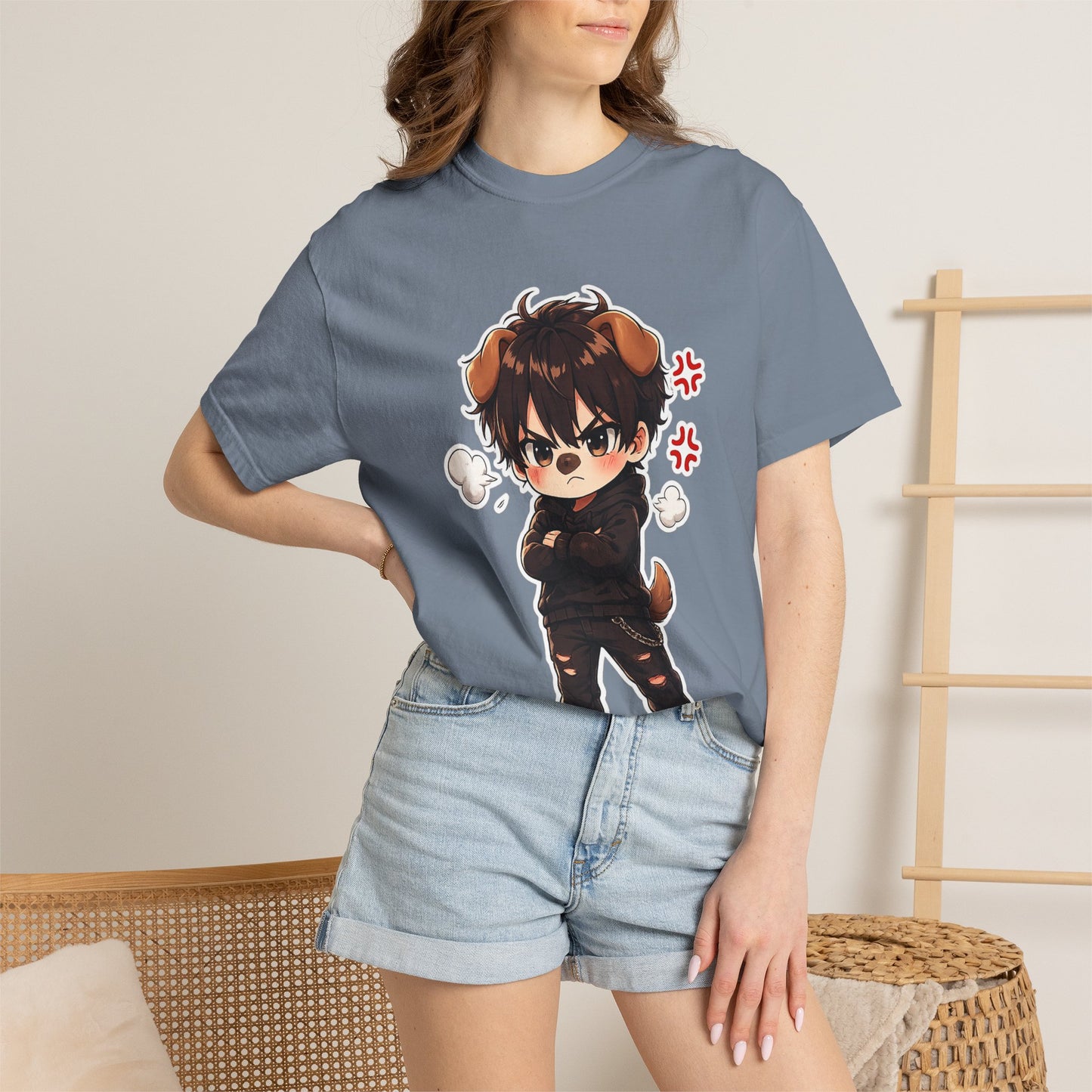 Angry Dogboy Cute Chibi T‑Shirt — Kawaii Anime Character Tee