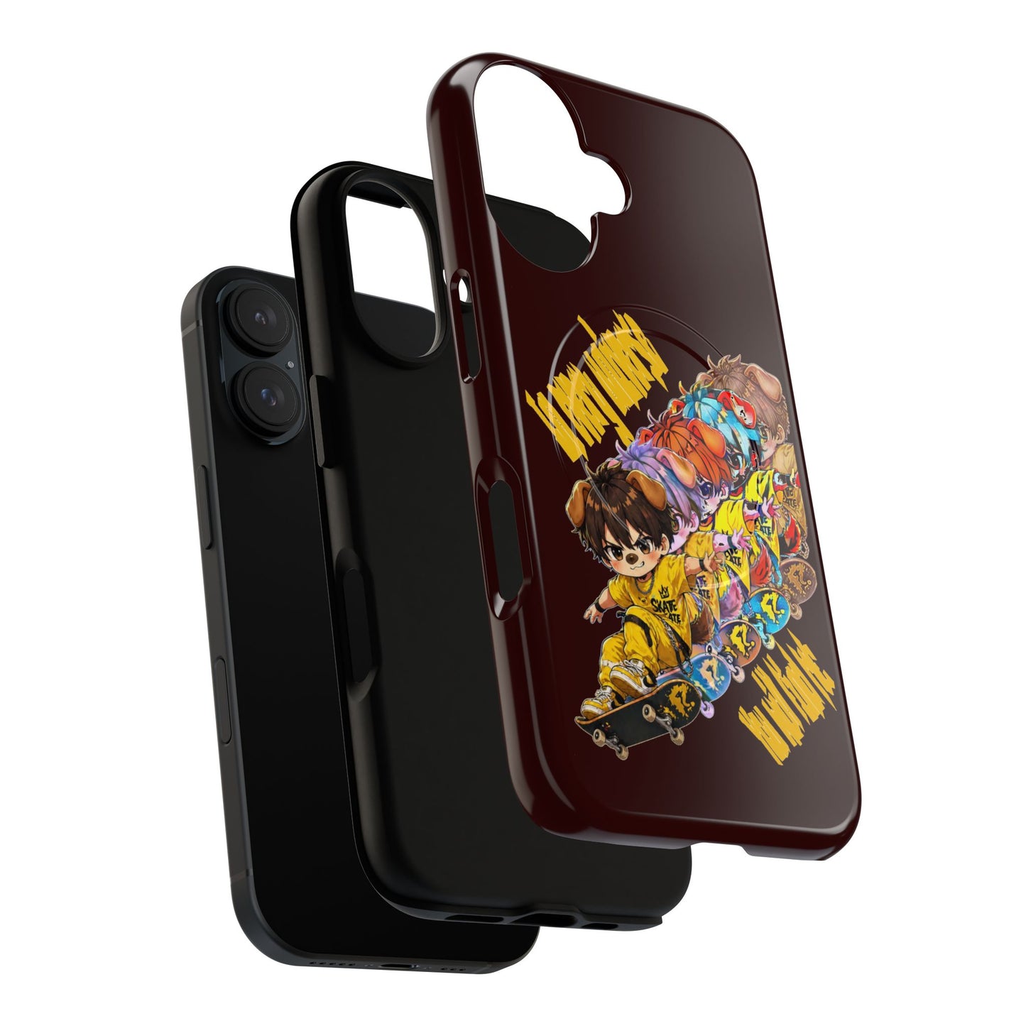 Skateboard Characters Magnetic Phone Case — Tough Magnetic iPhone Cover with Colorful Skate Art