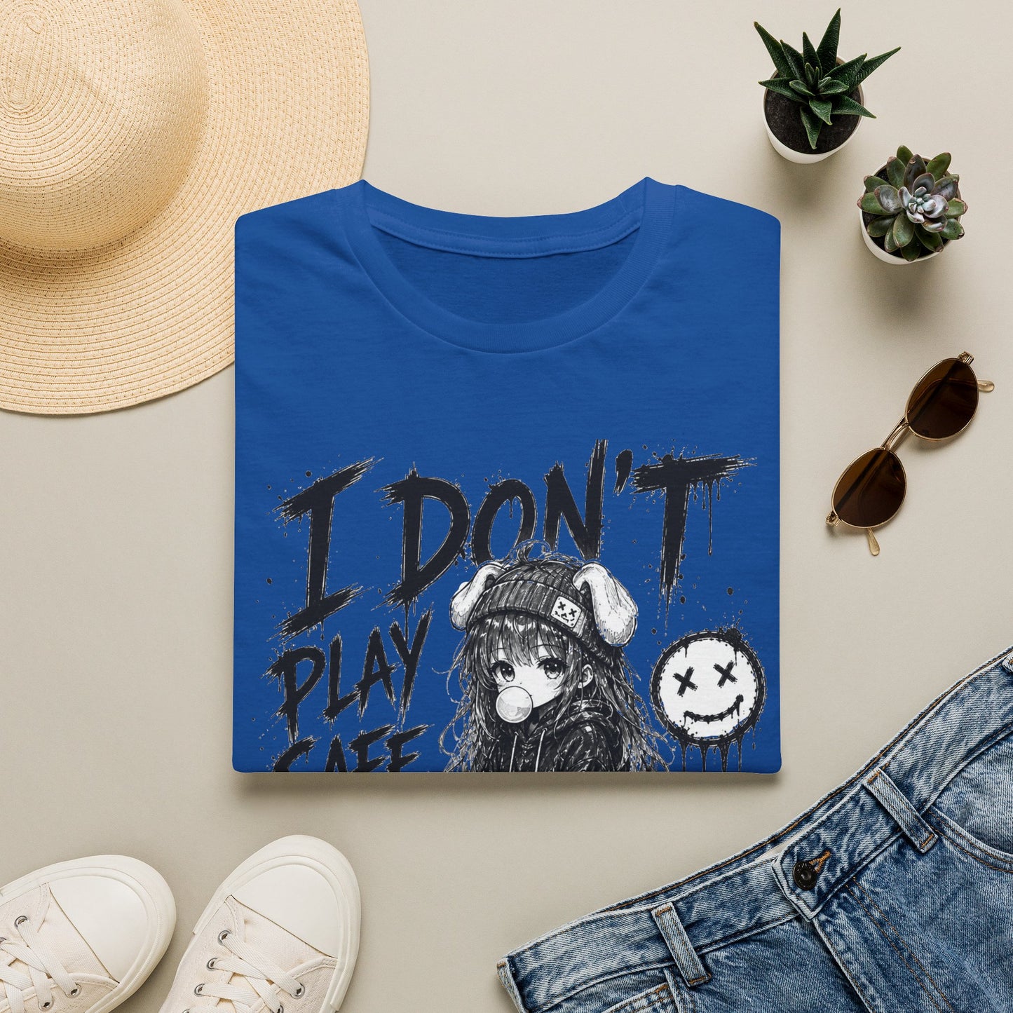 I Don't Play Safe Graphic T-Shirt – Edgy Dice Grim Reaper Streetwear Tee