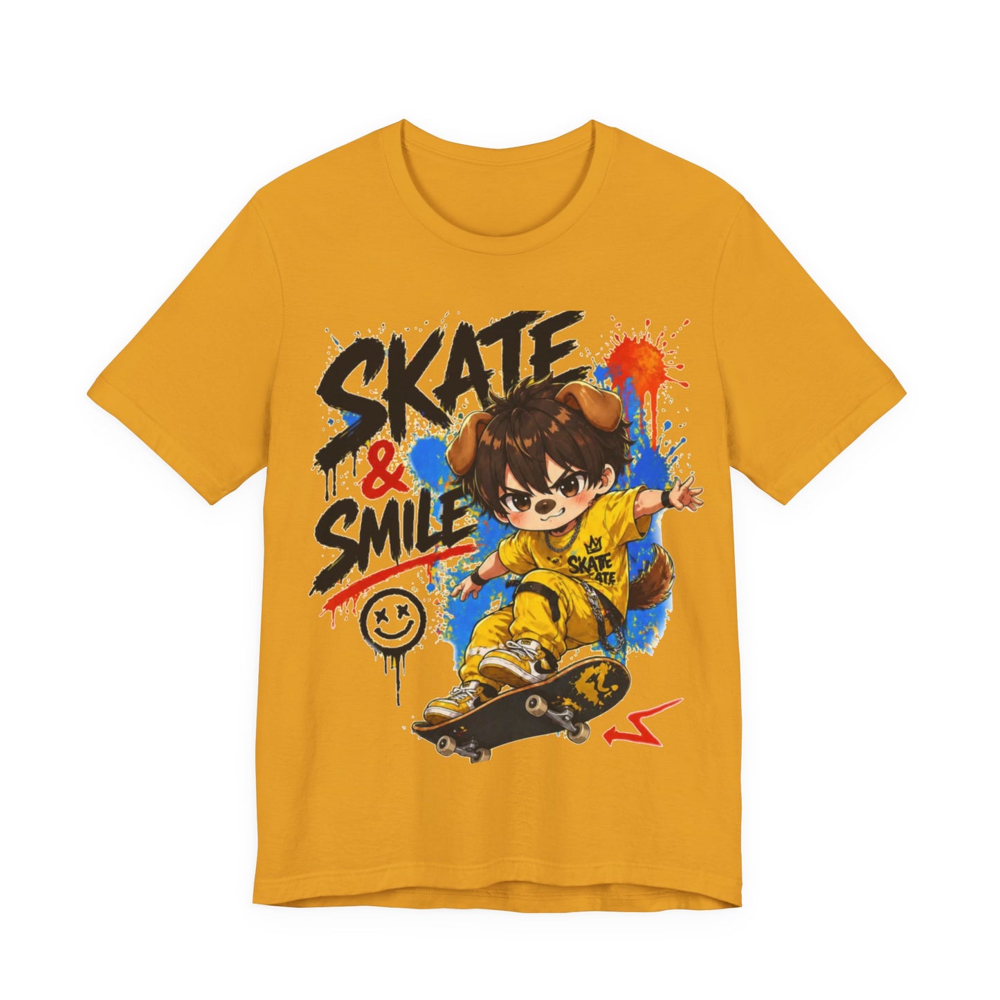 Skate & Smile Tee — Cute Kid Skateboard Graphic T-Shirt