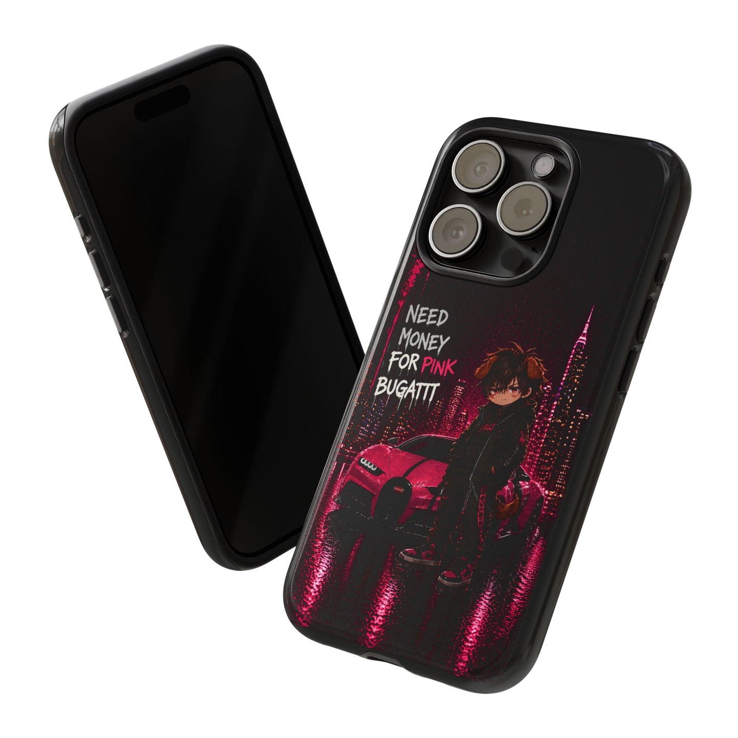 Phone Case — "Need Money for Pink Bugatti" Neon City Tough Case