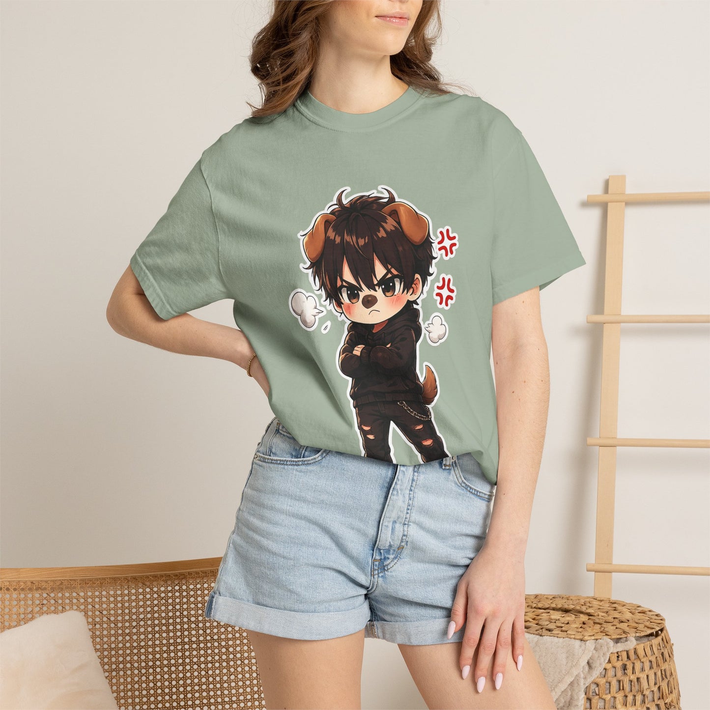 Angry Dogboy Cute Chibi T‑Shirt — Kawaii Anime Character Tee