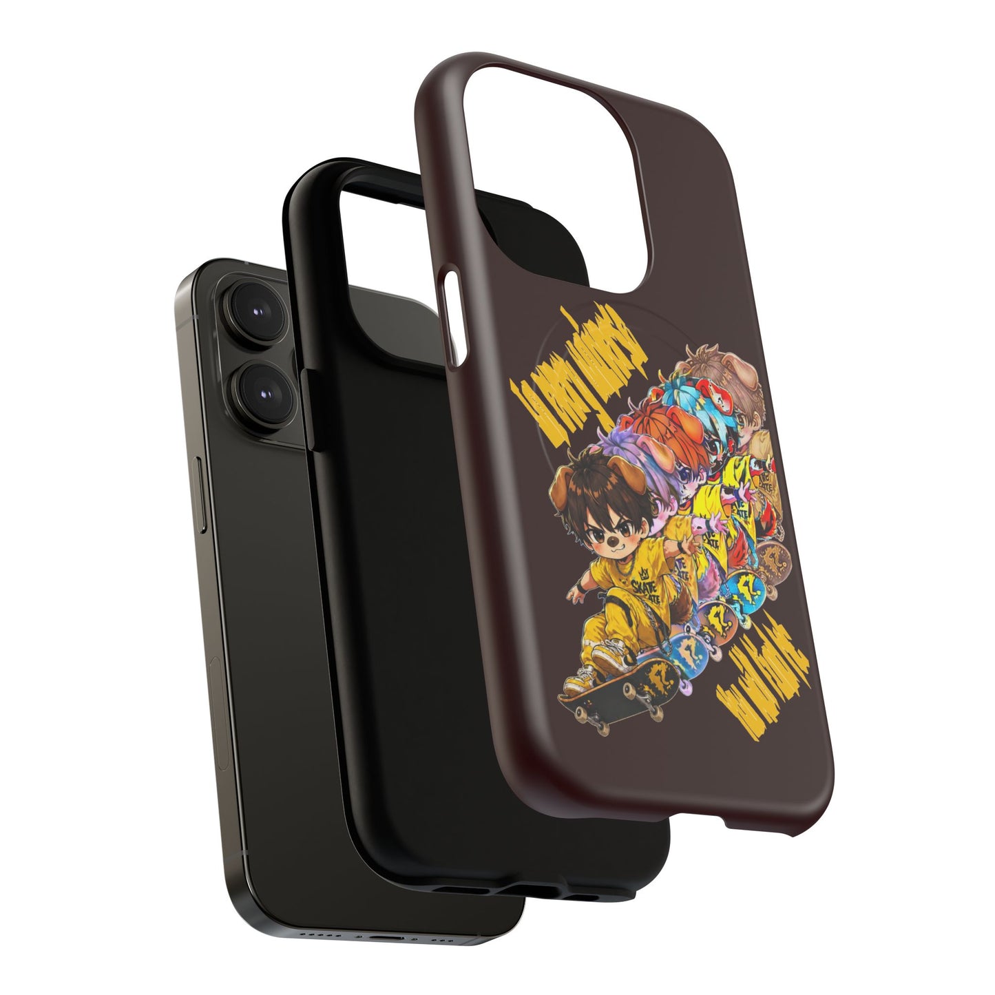 Skateboard Characters Magnetic Phone Case — Tough Magnetic iPhone Cover with Colorful Skate Art