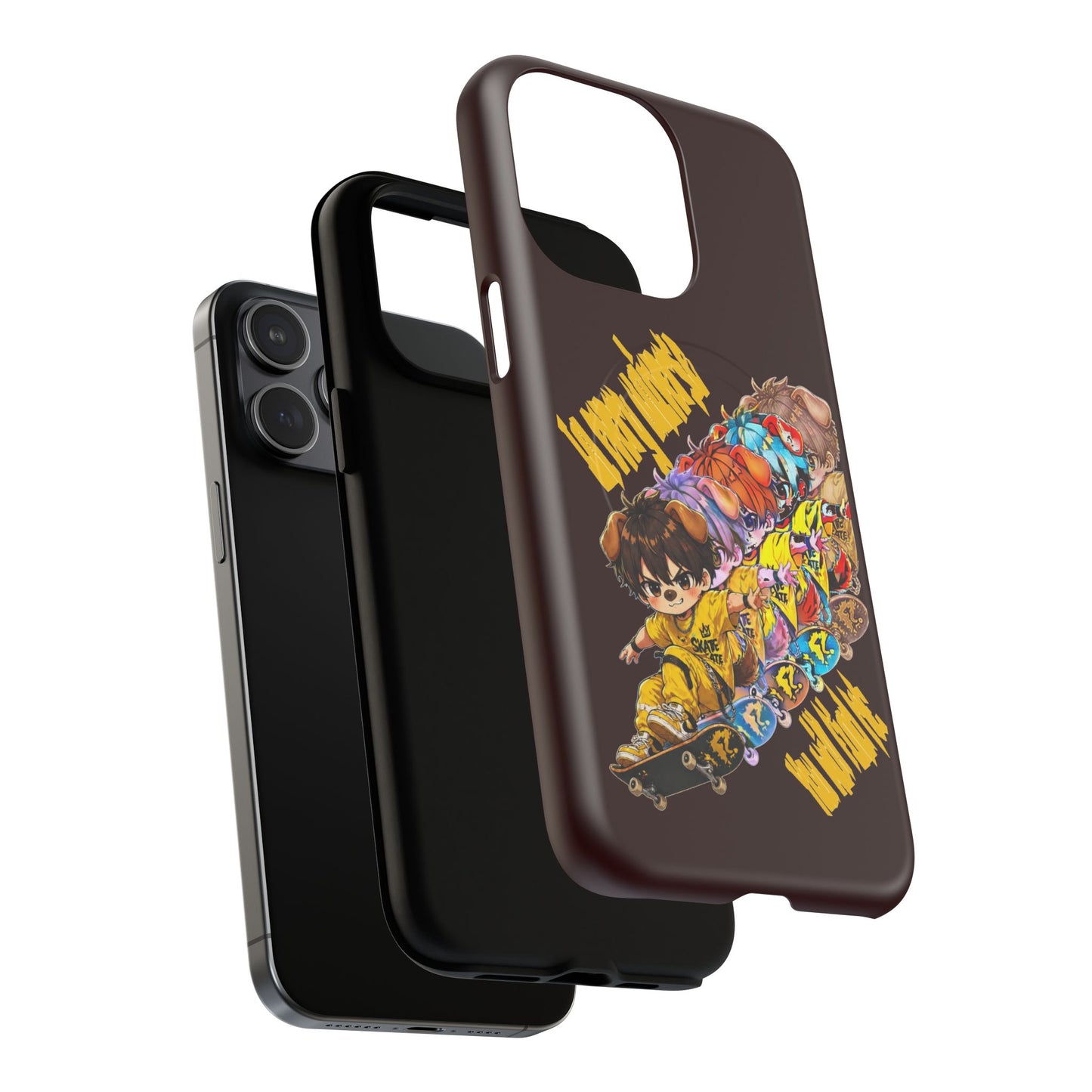 Skateboard Characters Magnetic Phone Case — Tough Magnetic iPhone Cover with Colorful Skate Art