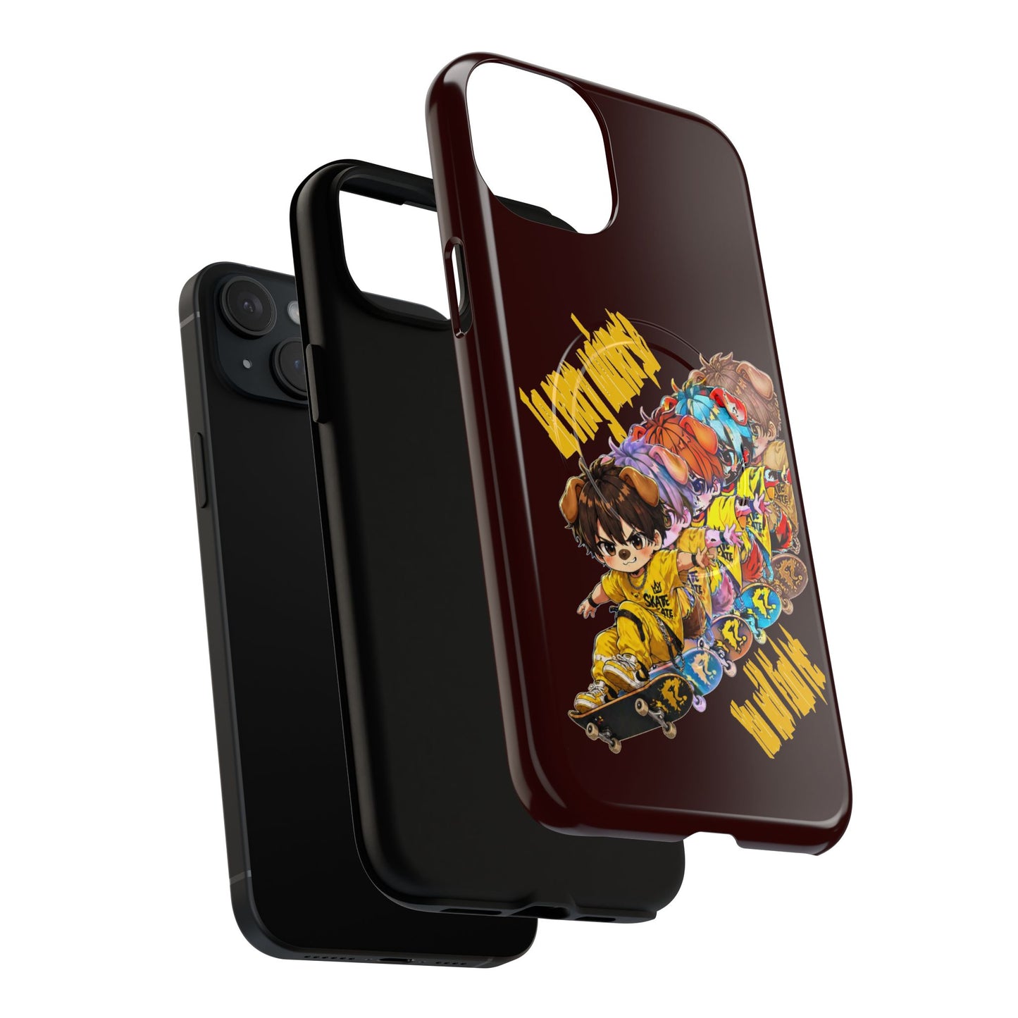 Skateboard Characters Magnetic Phone Case — Tough Magnetic iPhone Cover with Colorful Skate Art