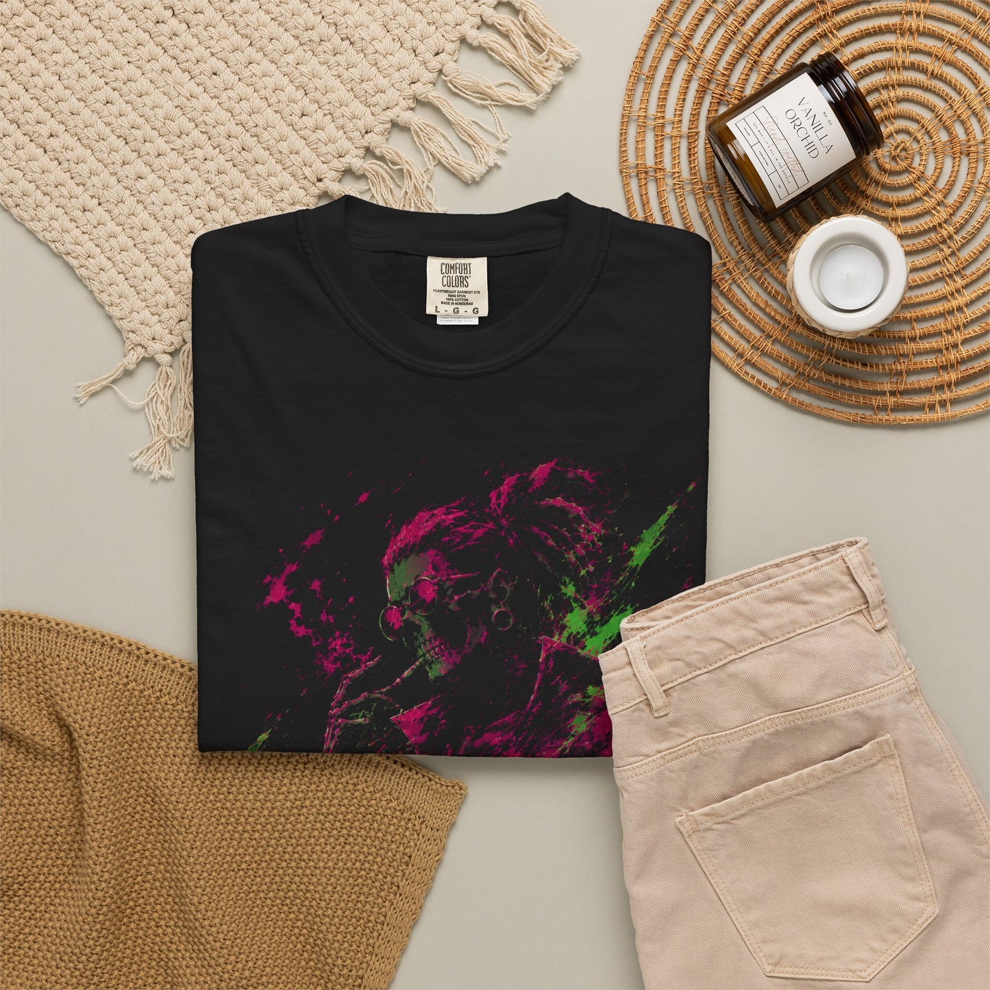 Neon Reaper Oversized Tee – Cyberpunk Streetwear Skeleton Design