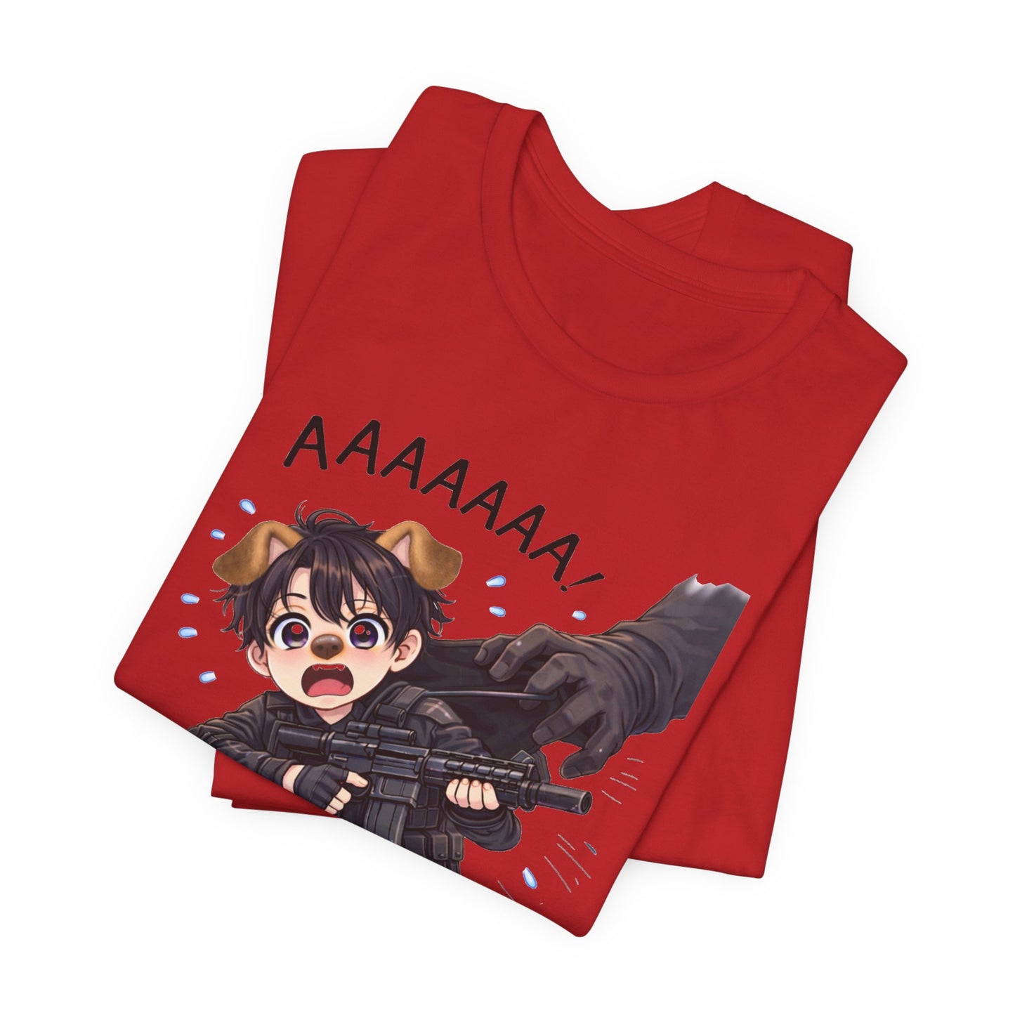 Chibi Soldier 'AAAAAA' Graphic Tee - Cute Military Humor T-Shirt