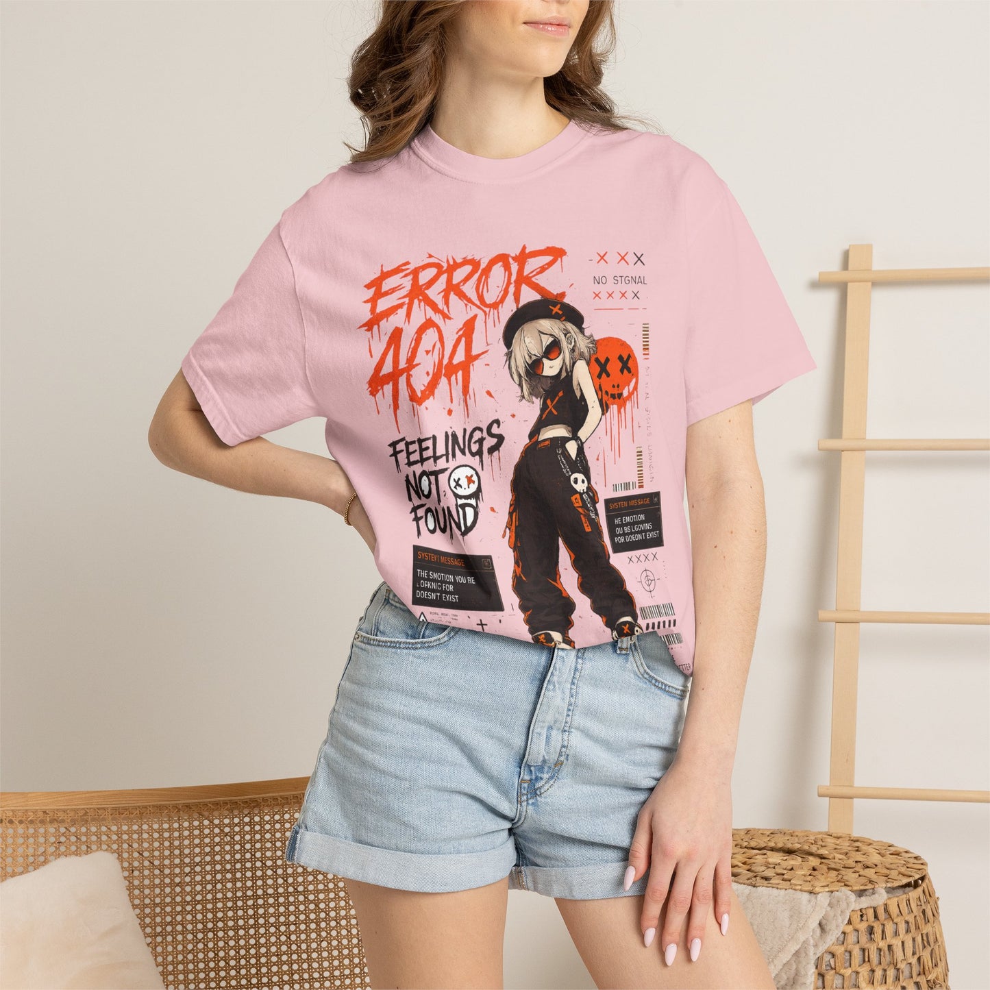 Error 404 Anime Streetwear T-Shirt — "Feelings Not Found" Graphic Tee