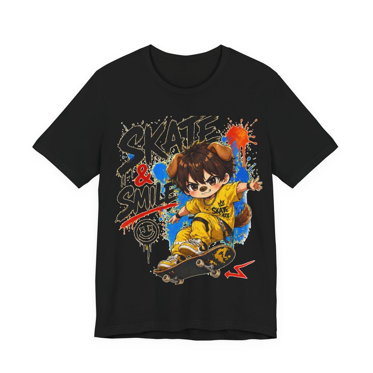 Skate & Smile Tee — Cute Kid Skateboard Graphic T-Shirt