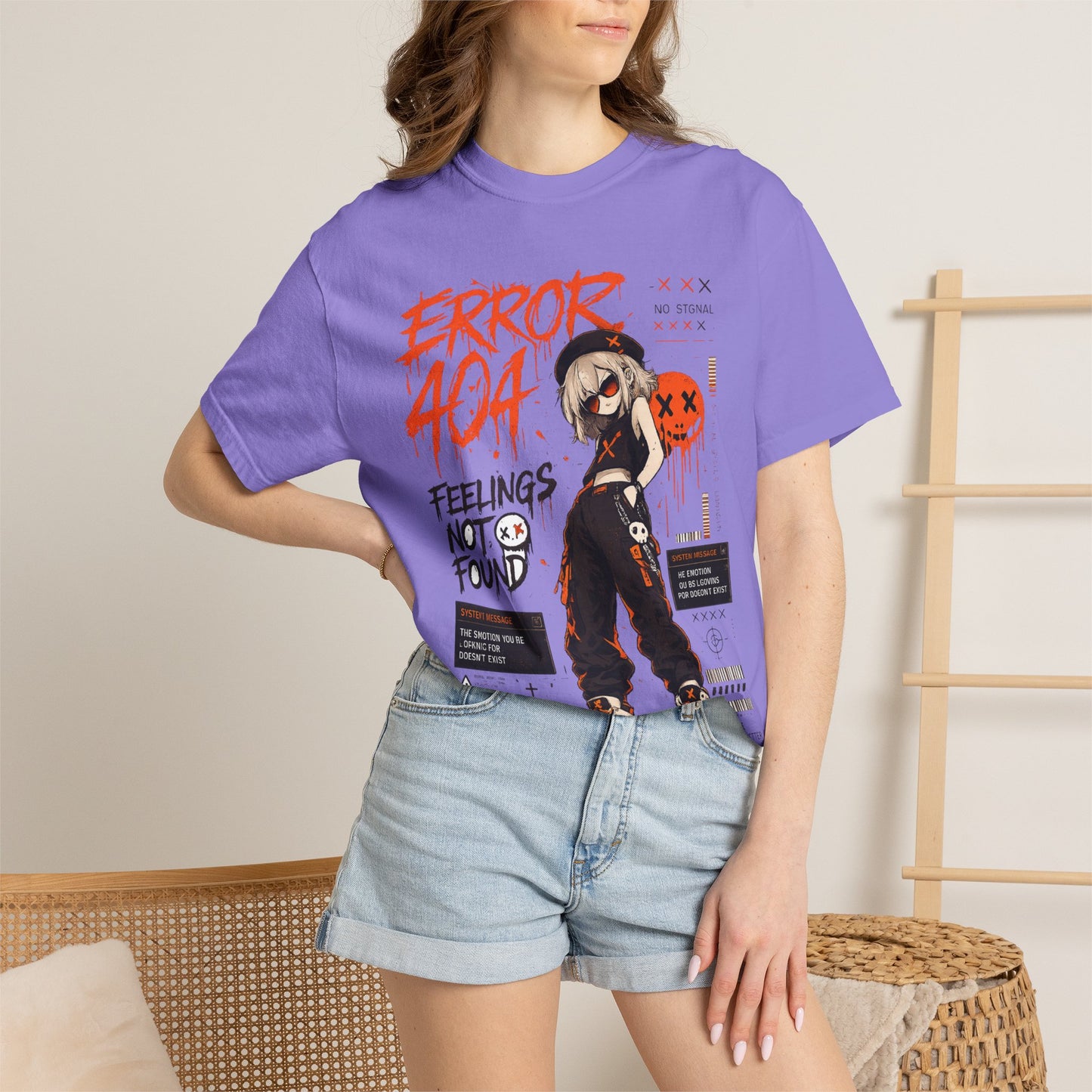 Error 404 Anime Streetwear T-Shirt — "Feelings Not Found" Graphic Tee