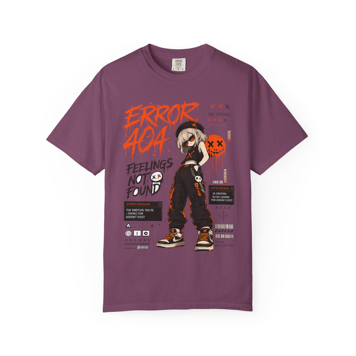 Error 404 Anime Streetwear T-Shirt — "Feelings Not Found" Graphic Tee
