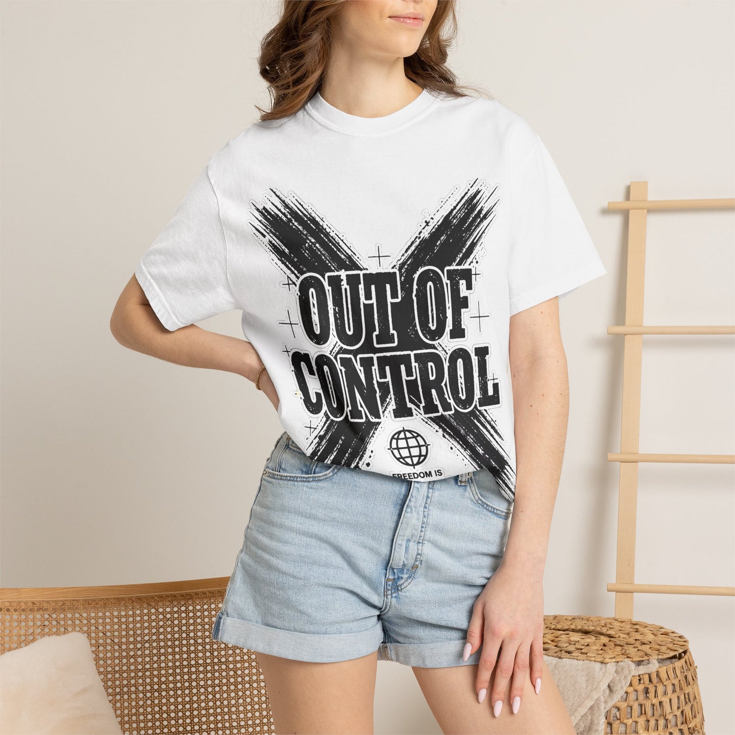 Out of Control Graphic T-Shirt — Bold Distressed Text Tee