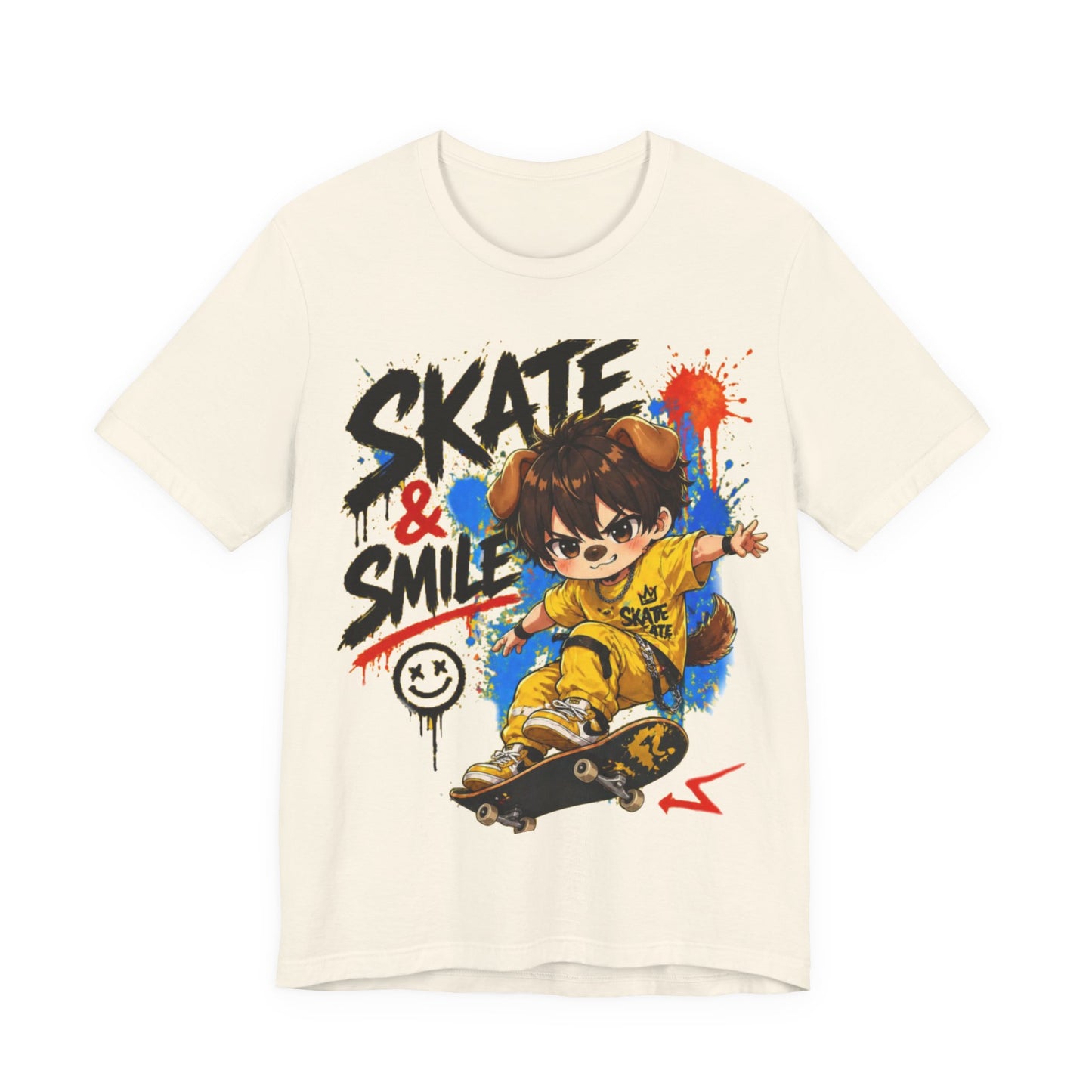 Skate & Smile Tee — Cute Kid Skateboard Graphic T-Shirt