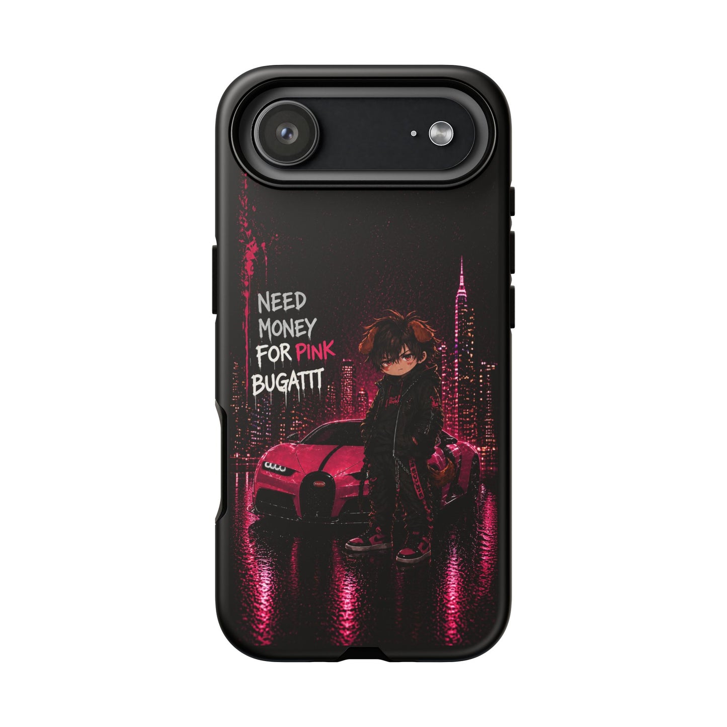 Phone Case — "Need Money for Pink Bugatti" Neon City Tough Case