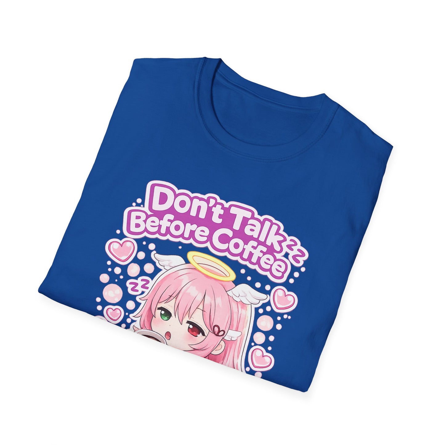 Don't Talk Before Coffee T-Shirt — Cute Pink Anime Girl Coffee Tee