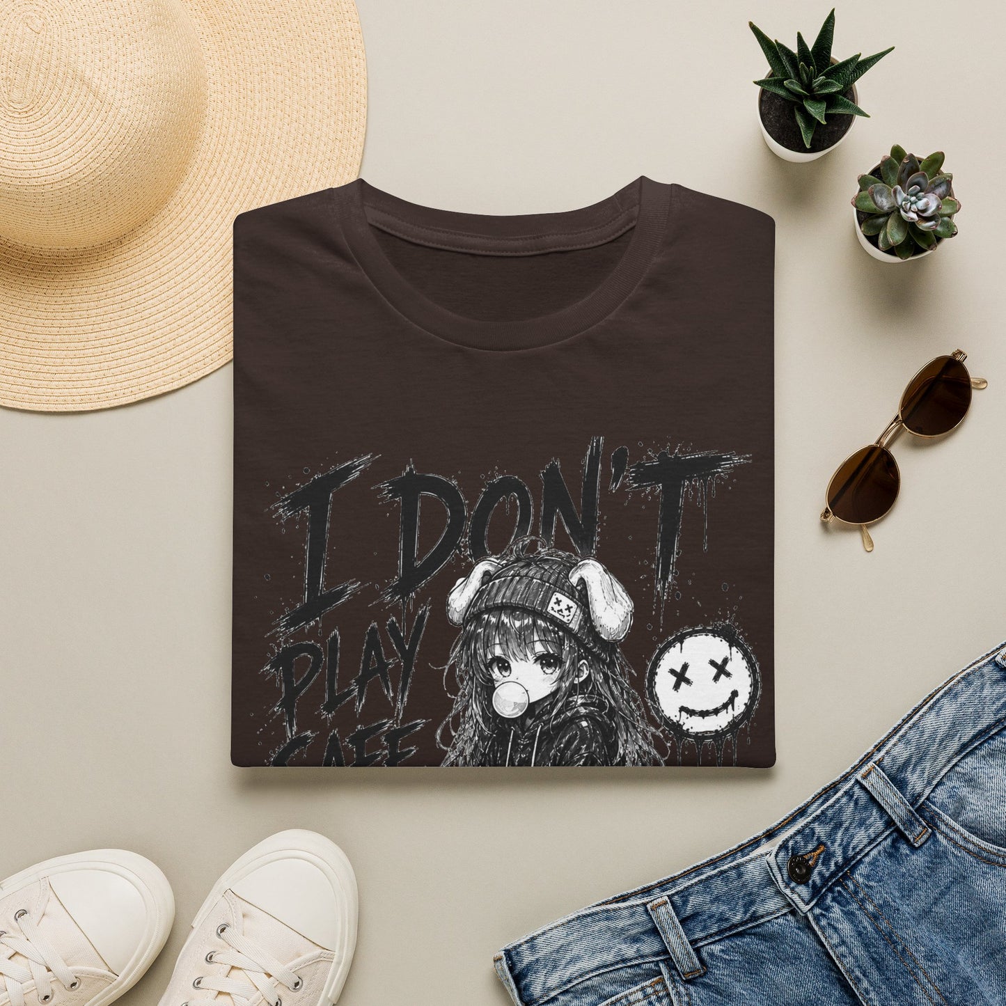 I Don't Play Safe Graphic T-Shirt – Edgy Dice Grim Reaper Streetwear Tee