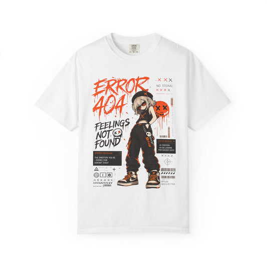 Error 404 Anime Streetwear T-Shirt — "Feelings Not Found" Graphic Tee