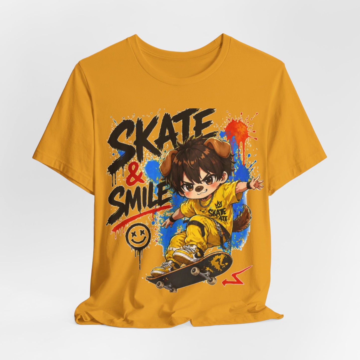 Skate & Smile Tee — Cute Kid Skateboard Graphic T-Shirt