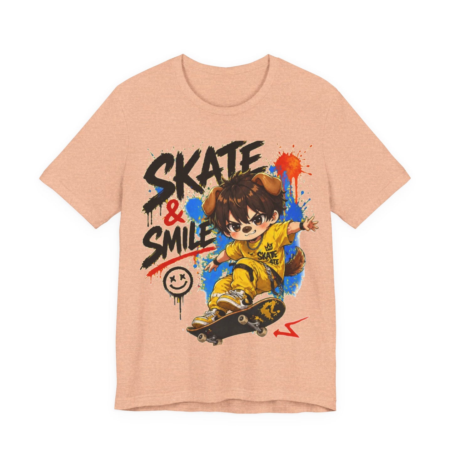 Skate & Smile Tee — Cute Kid Skateboard Graphic T-Shirt