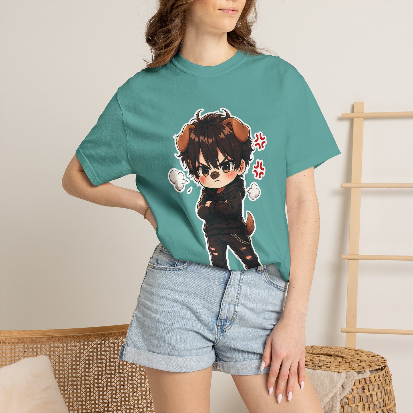 Angry Dogboy Cute Chibi T‑Shirt — Kawaii Anime Character Tee