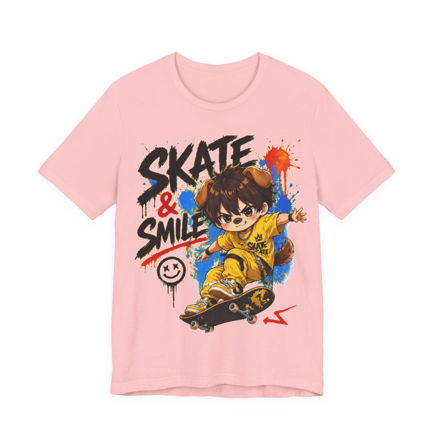 Skate & Smile Tee — Cute Kid Skateboard Graphic T-Shirt