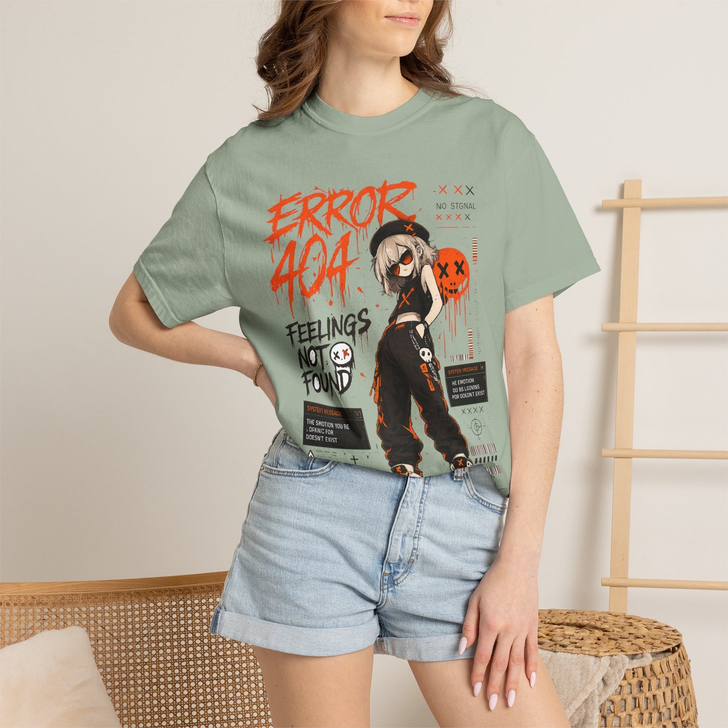 Error 404 Anime Streetwear T-Shirt — "Feelings Not Found" Graphic Tee
