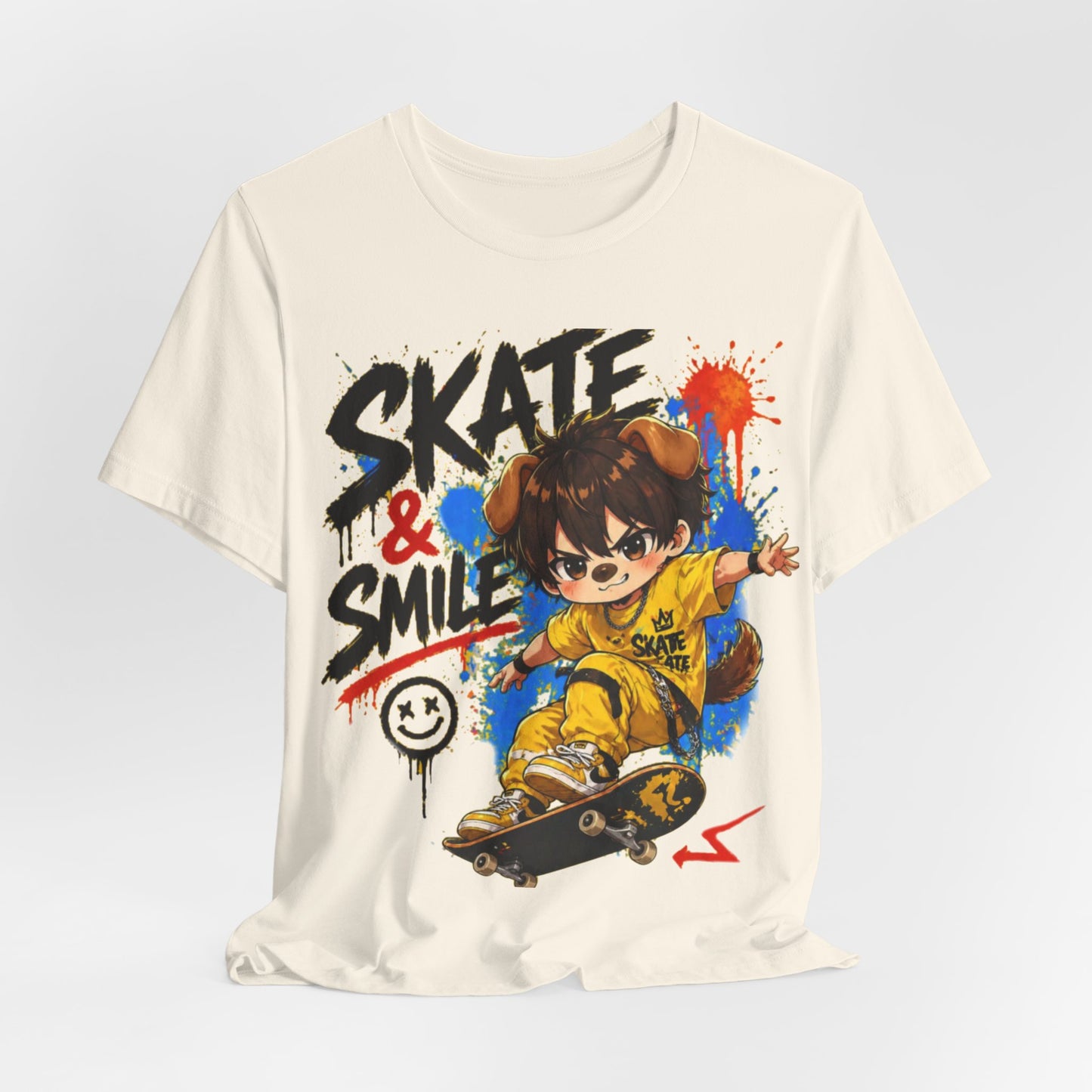 Skate & Smile Tee — Cute Kid Skateboard Graphic T-Shirt