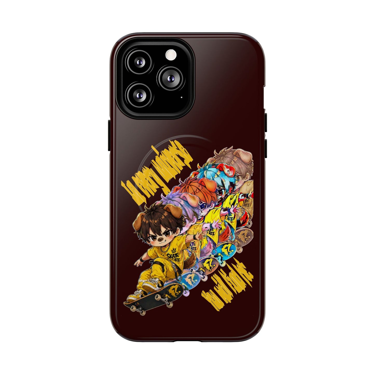 Skateboard Characters Magnetic Phone Case — Tough Magnetic iPhone Cover with Colorful Skate Art