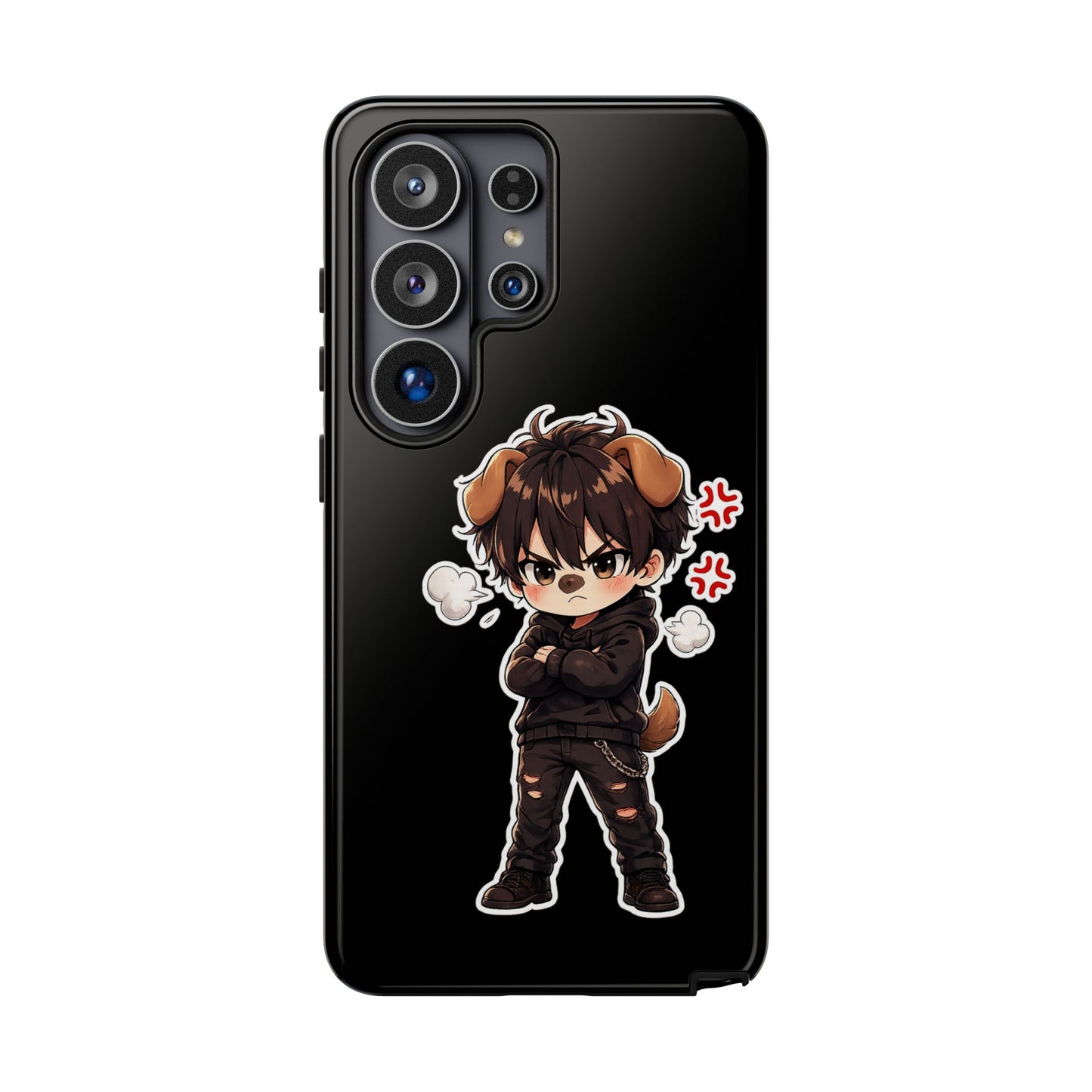 Angry Dog Boy Phone Case — Cute Chibi Anime Protective iPhone Cover