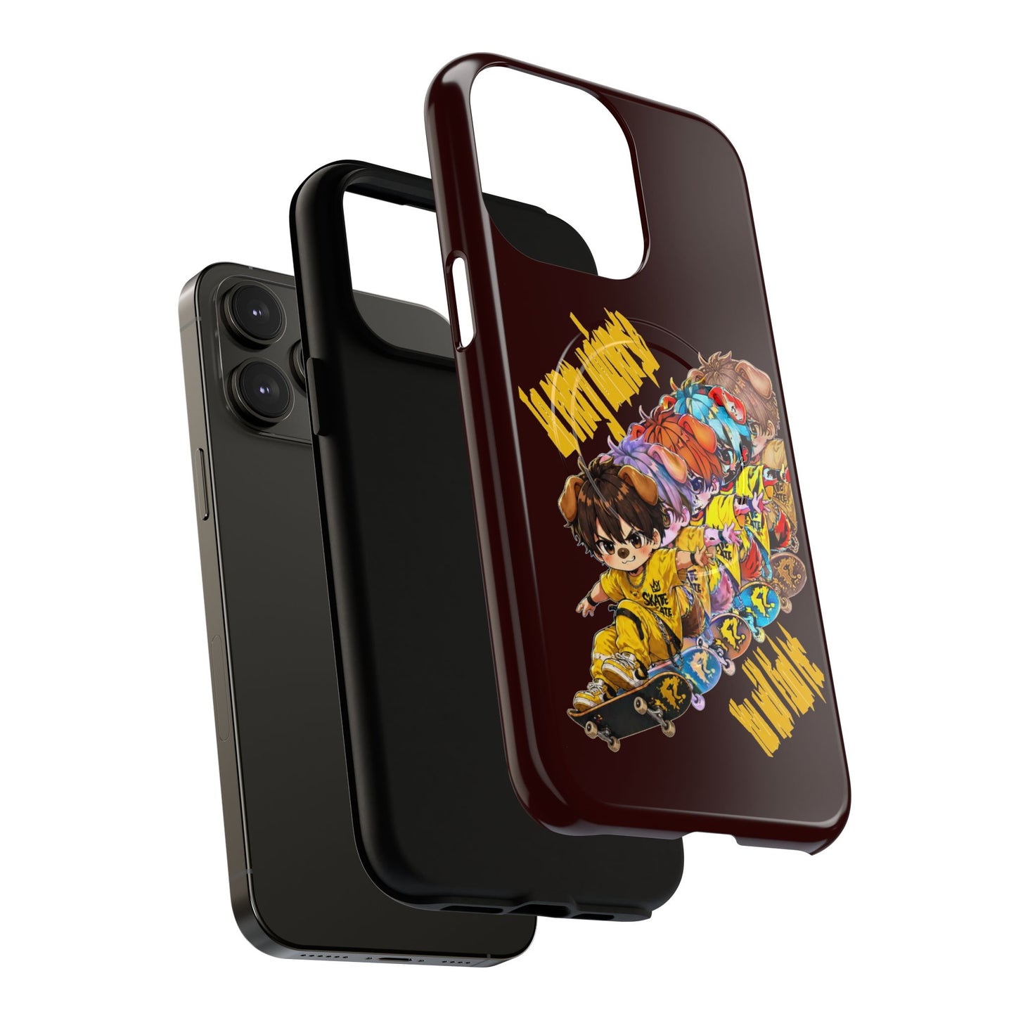 Skateboard Characters Magnetic Phone Case — Tough Magnetic iPhone Cover with Colorful Skate Art